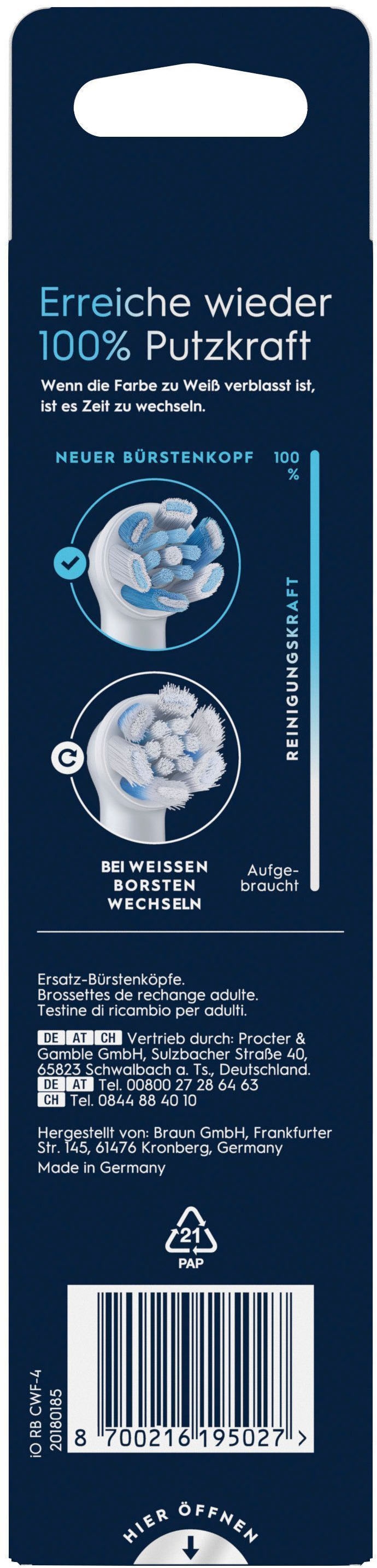 Oral-B Aufsteckbürsten »Oral-B iO Ultimative Reinigung«, für fortgeschrittene Tiefenreinigung und Plaque-Entfernung
