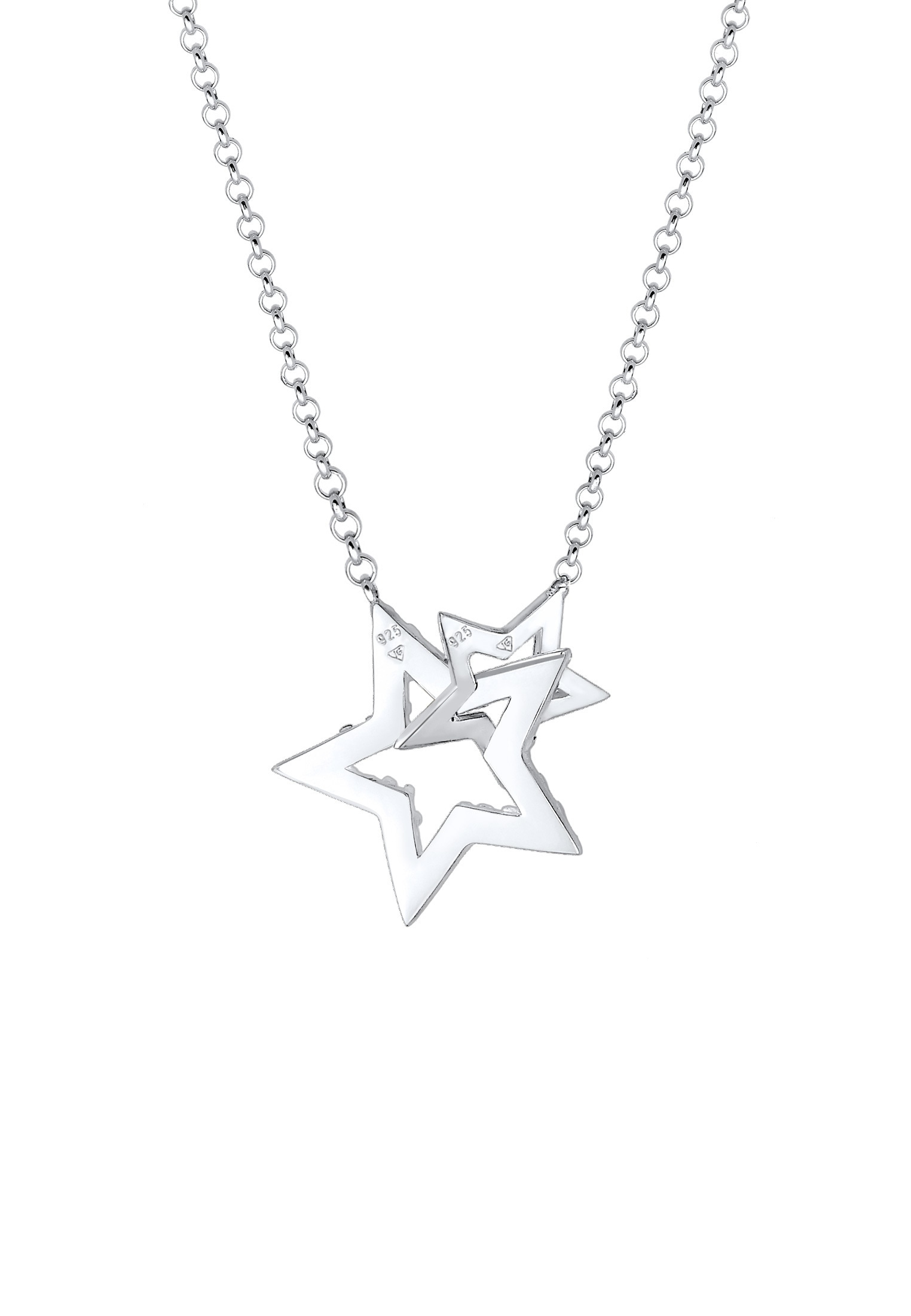 Elli Collierkettchen »Stern Glas Kristalle Weiß 925 Sterling Silber«