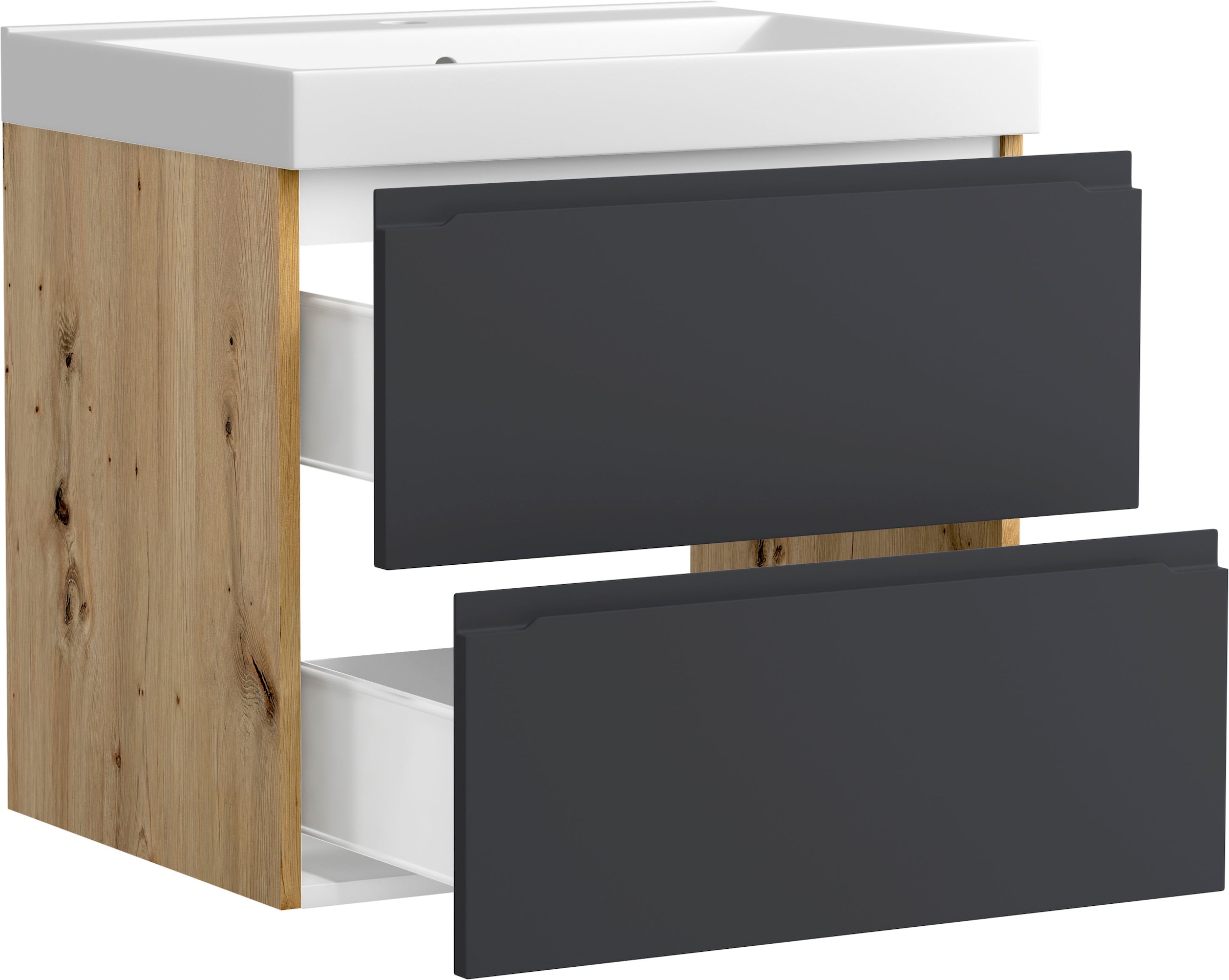 welltime Waschtisch »CABO, Waschtisch« matt grau, griffloses Design