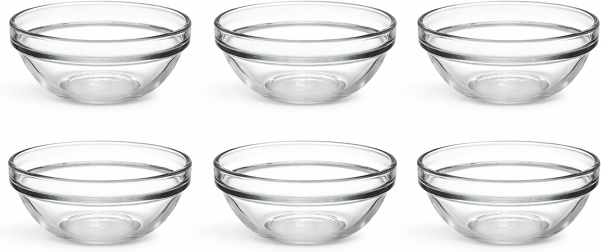 van Well Schale "Chefs, 6 Stück" 6 aus Glas stapelbar, spülmaschinen- und mikrowellengeeignet