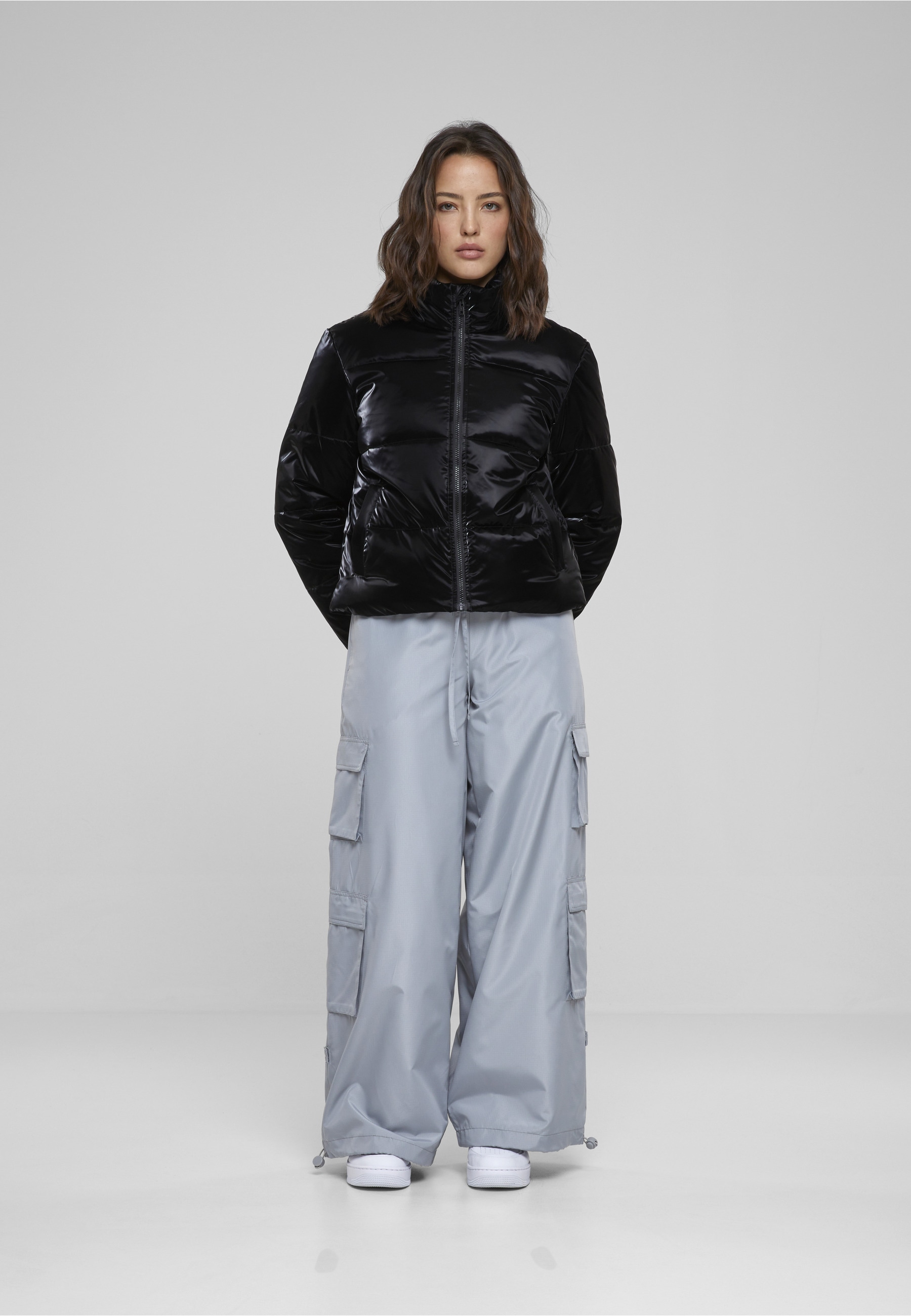 URBAN CLASSICS Winterjacke »Urban Classics Damen Ladies Shark Skin Puffer Jacket« 1 Stk. tlg. ohne Kapuze