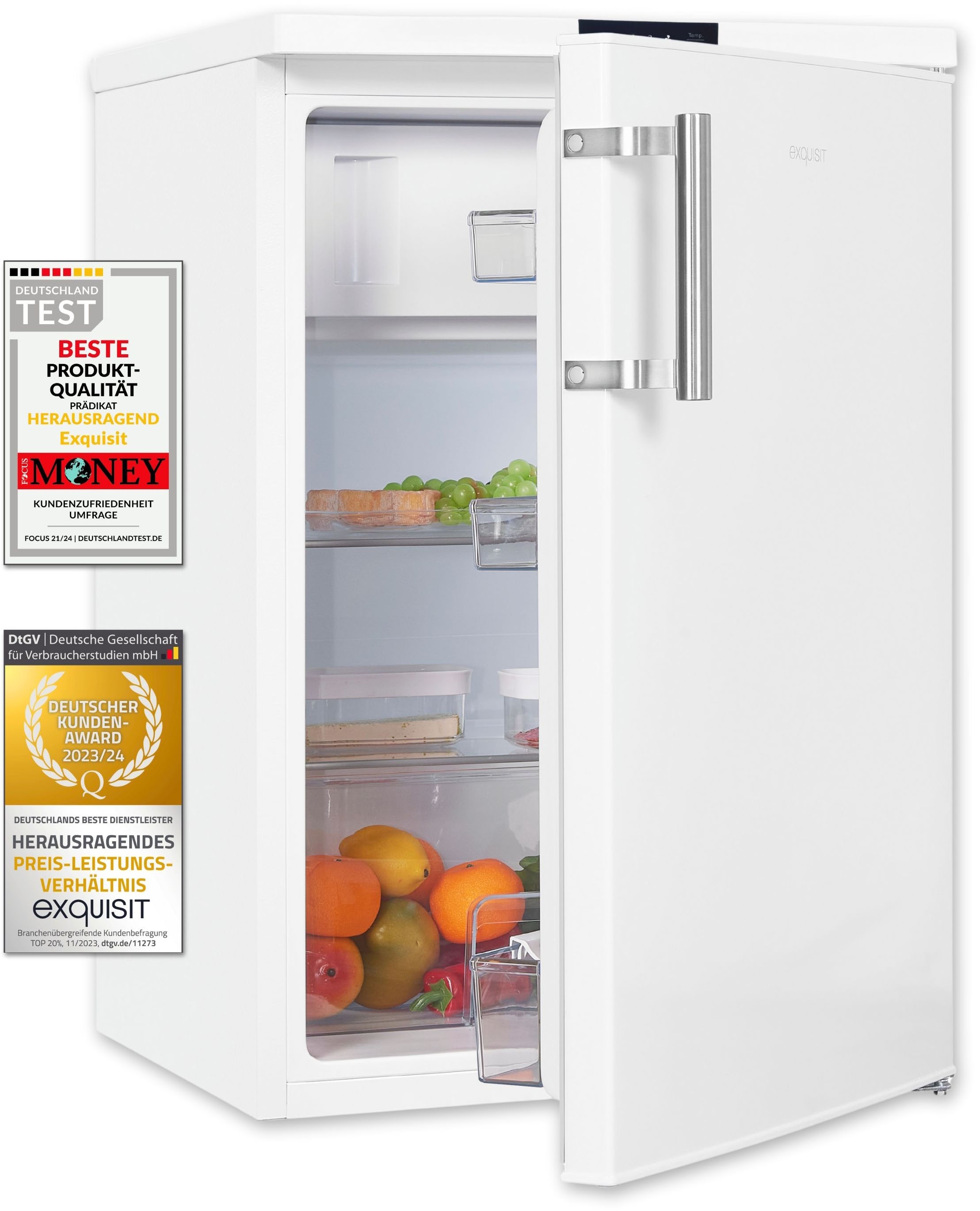 exquisit Kühlschrank "KS16-4-HE-010D weiss" 85 cm hoch 56 cm breit günstig online kaufen