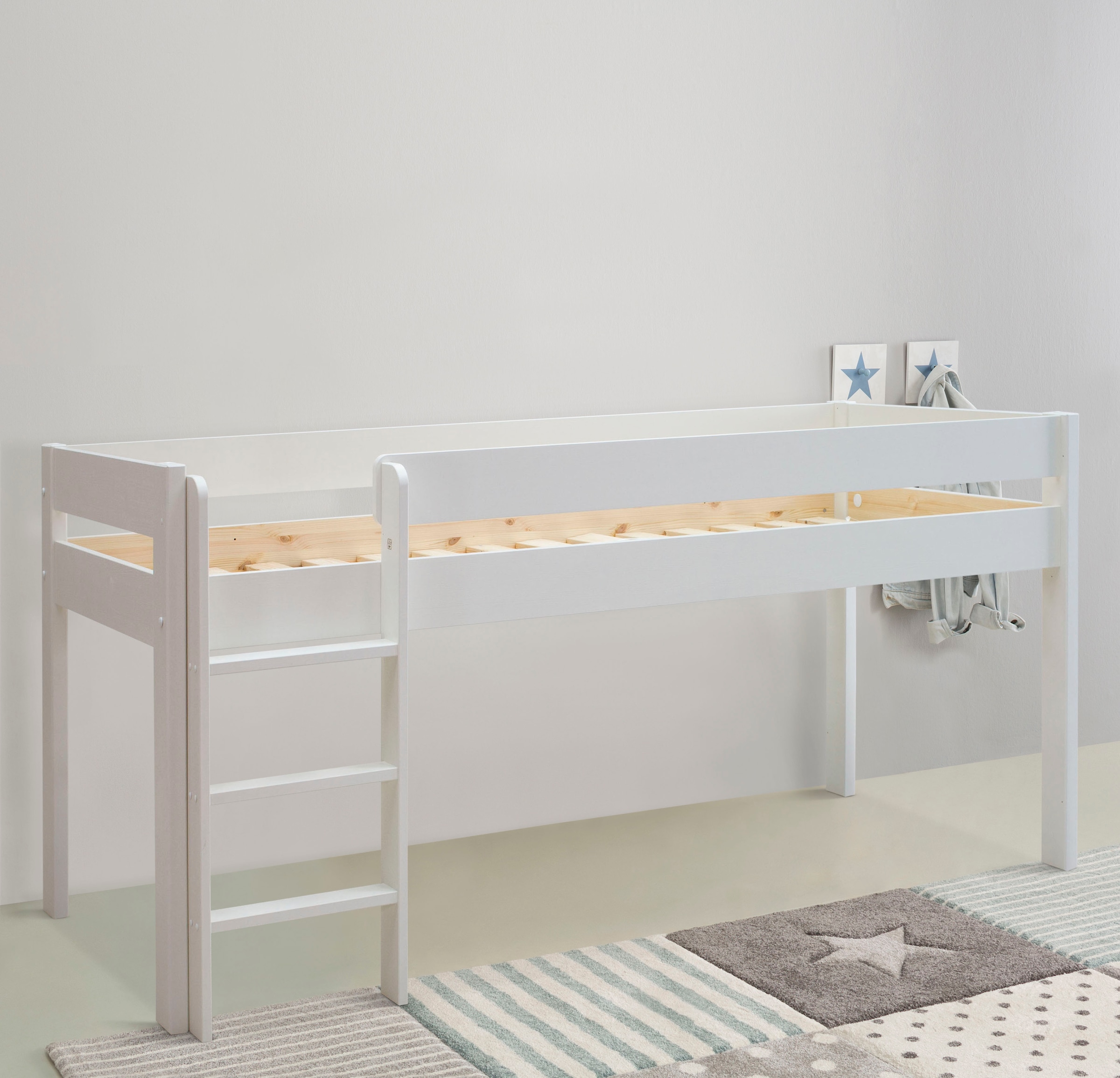 OTTO home Hochbett ""ROBIN " Massivholz, viel Stauraum, seitenverkehrt mont günstig online kaufen