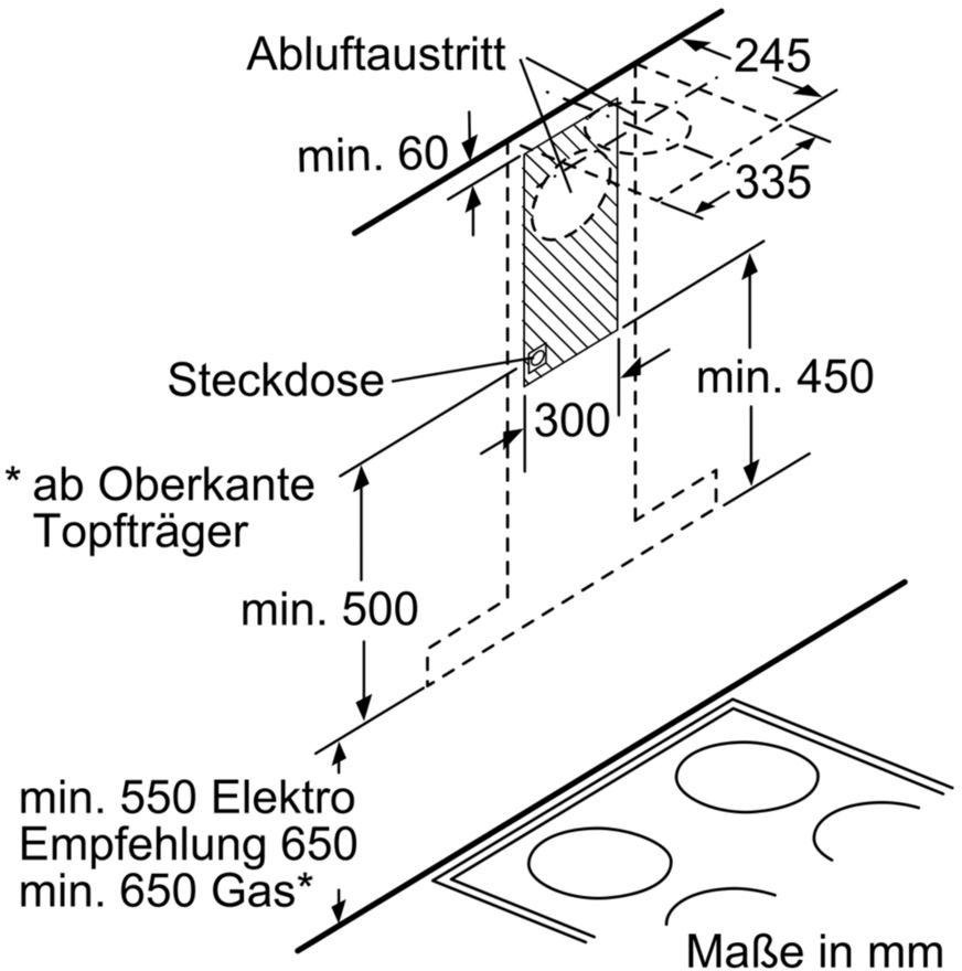 SIEMENS Wandhaube »LC91BUR50«, Serie iQ700