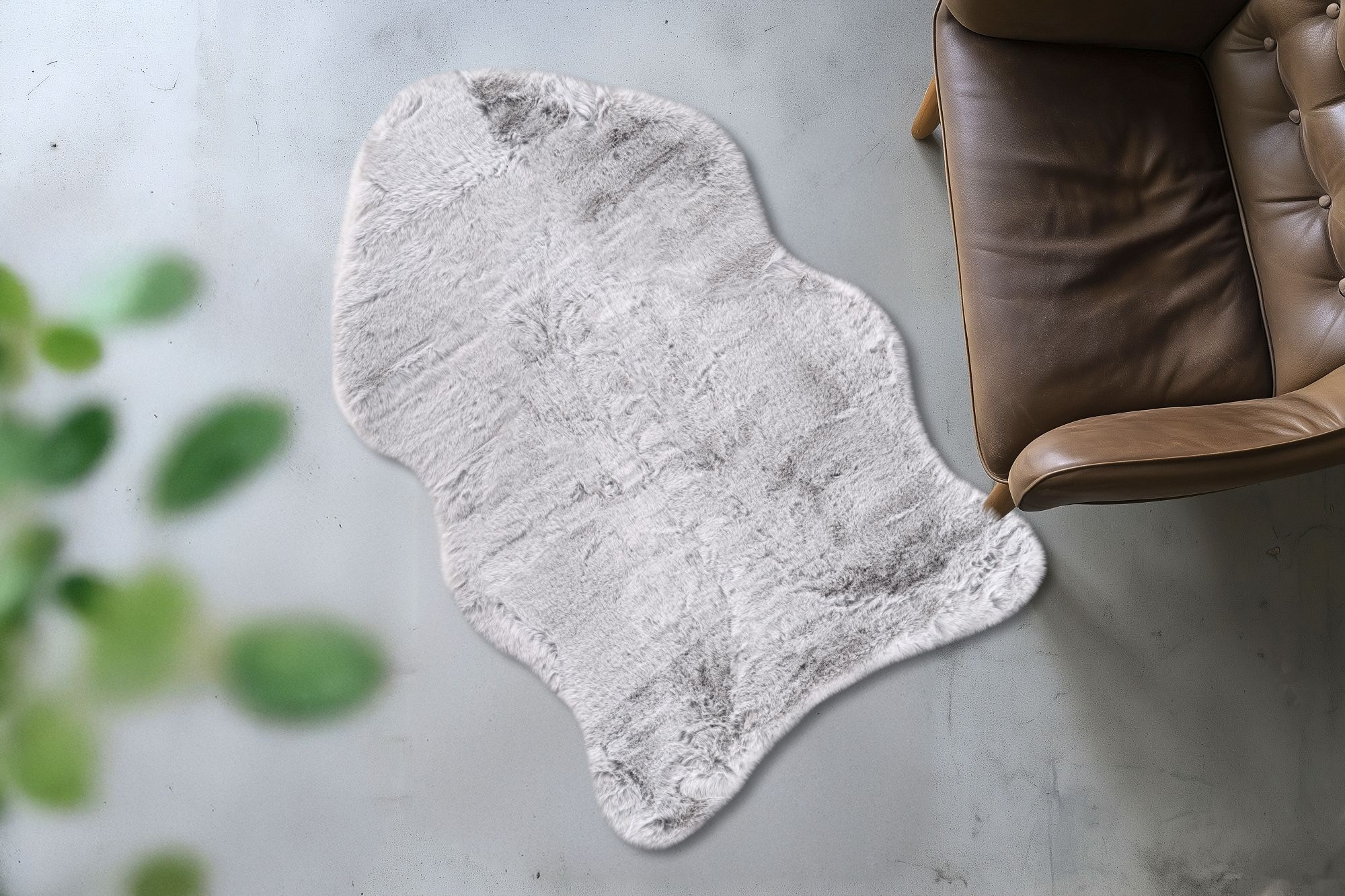 Obsession Fellteppich »Infinity 201« fellförmig 40 mm Höhe Kunstfell, Uni Farben, Kaninchenfell Haptik, supersoft