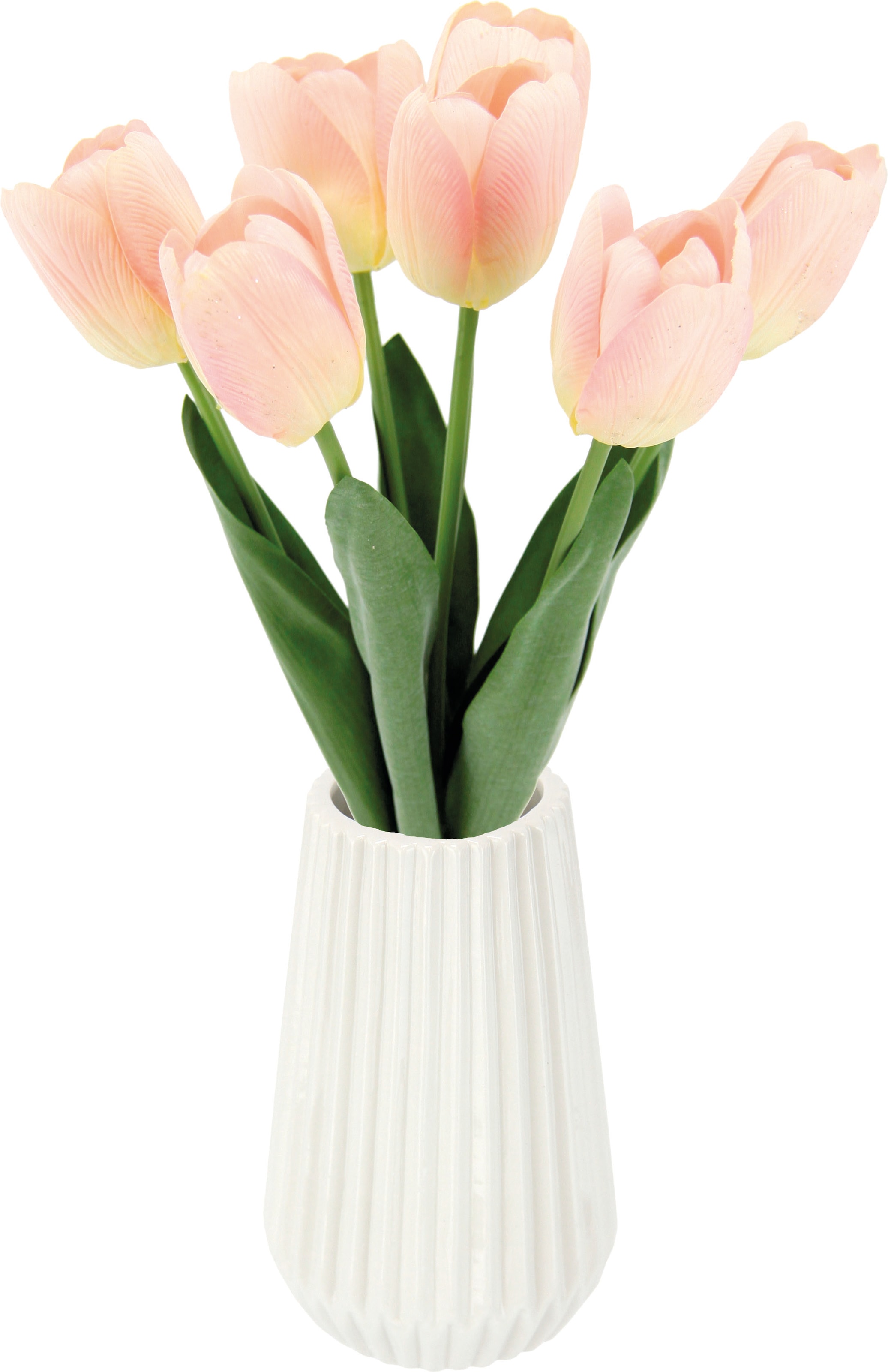 I.GE.A. Kunstblume "Real-Touch-Tulpen", Vase aus Keramik