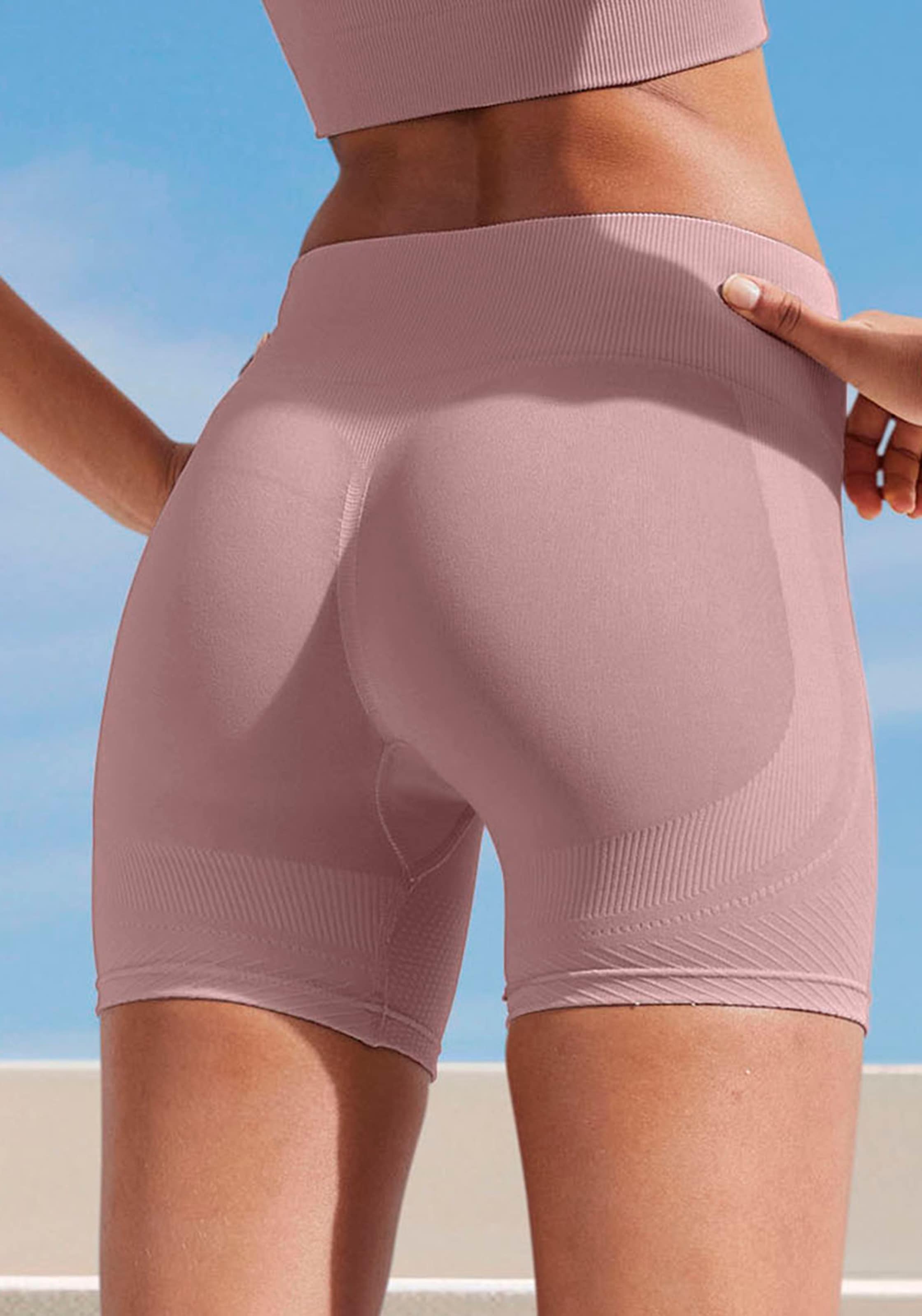 LASCANA Funktionsshorts »-Seamless Po Push Up Shorts«, mit Rippstruktur und Shapingeffekt, Sportshorts