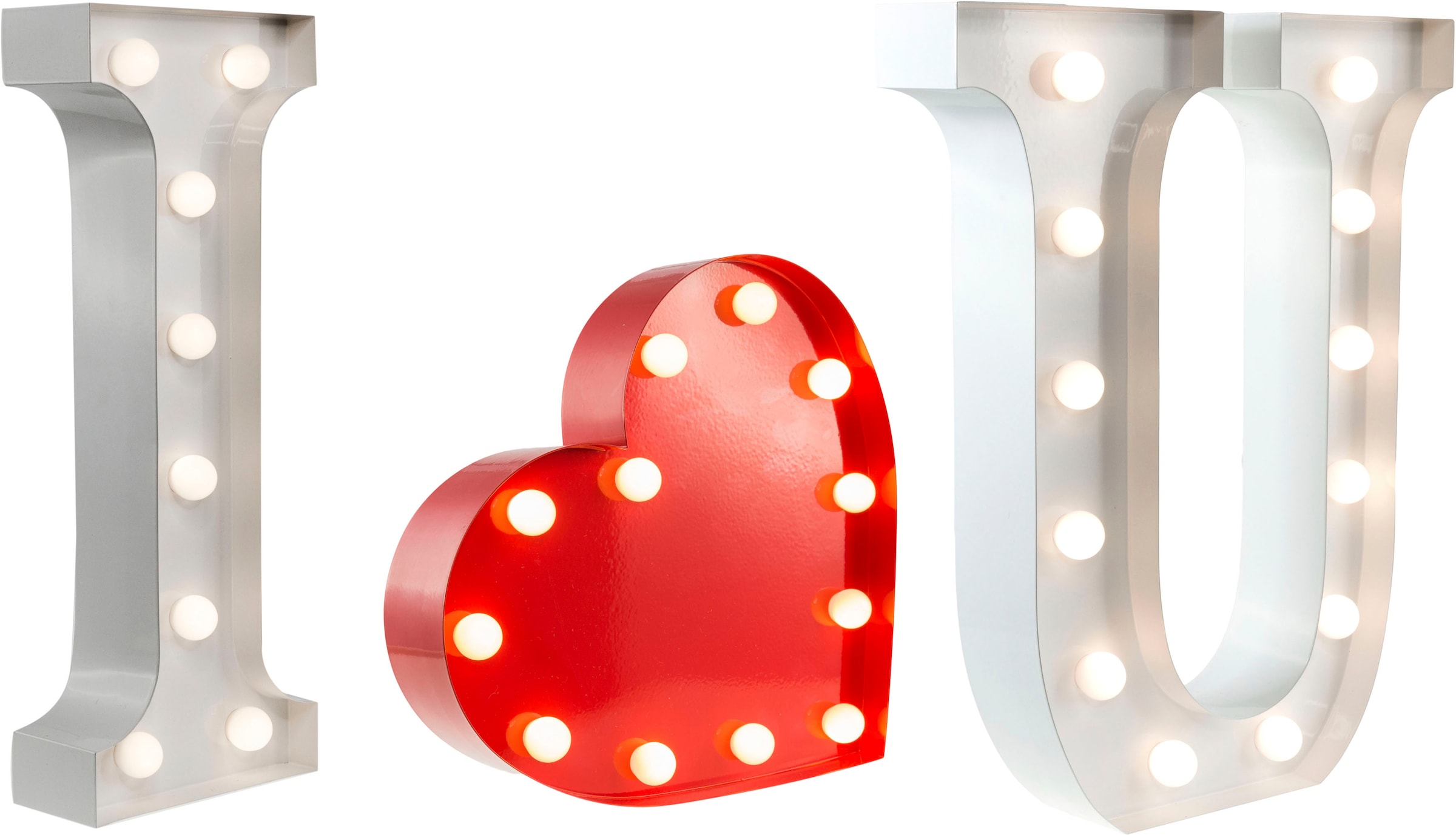 LIGHTS »Heart«, flammig-flammig, Wandlampe, 12 MARQUEE festverbauten | LEDs cm bestellen Tischlampe Heart mit Dekolicht LED - 23x23 12 BAUR
