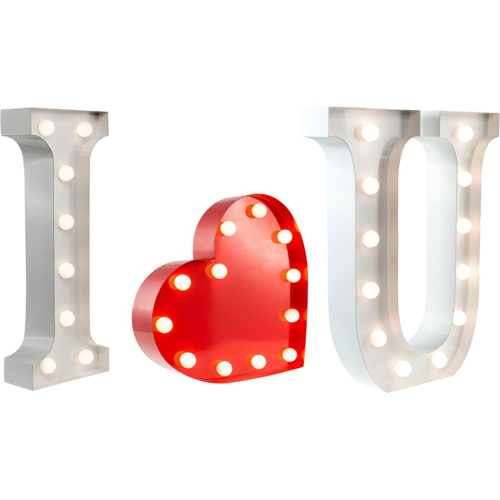 MARQUEE LIGHTS LED Dekolicht »Heart«, 12 flammig-flammig