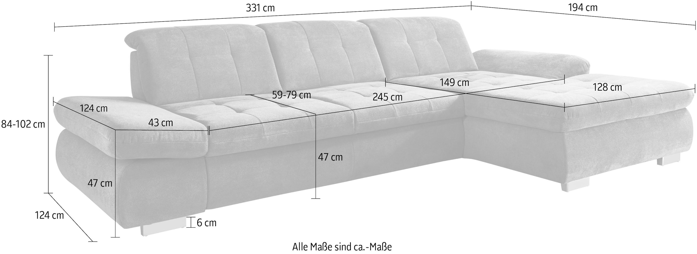 Die PlanBar Ecksofa »MP-IN17004 L-Form«, wahlweise mit Funktion, Federkern