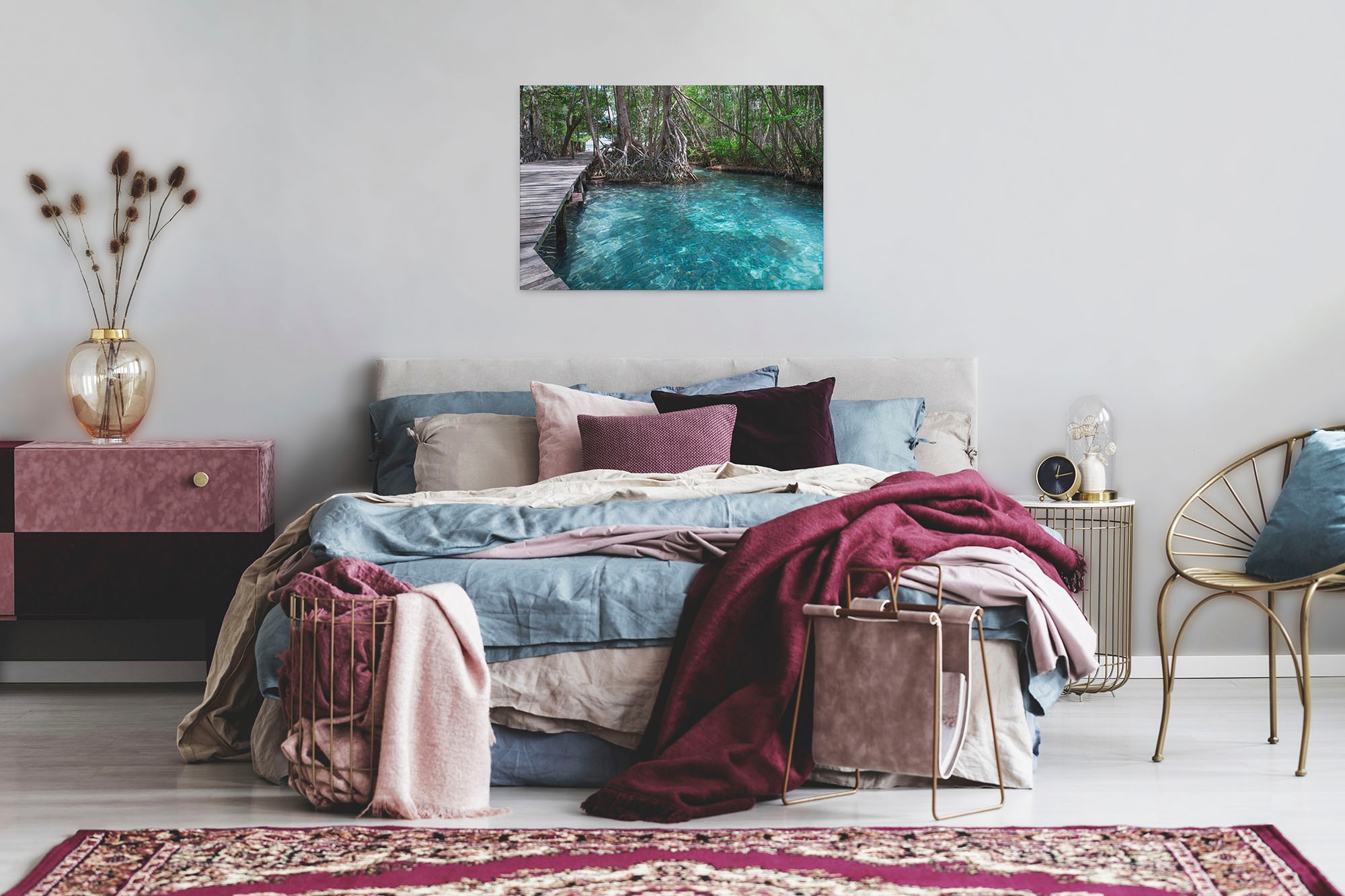 A.S. Création Leinwandbild »Dschungle Path«, Kunst-Wald-Kinder, (1 St.), Dschungel Keilrahmen Natur Leinwand-Bild Wohnzimmer modern Wandbild