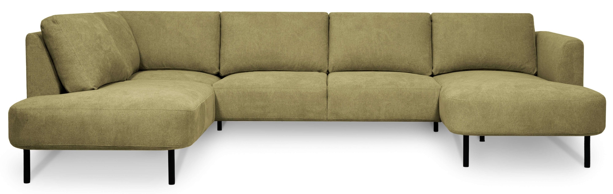 Places of Style Wohnlandschaft »Cesola«, in weichem Chenille-Stoff, Breite 327 cm, mit schwarzen Metallfüßen