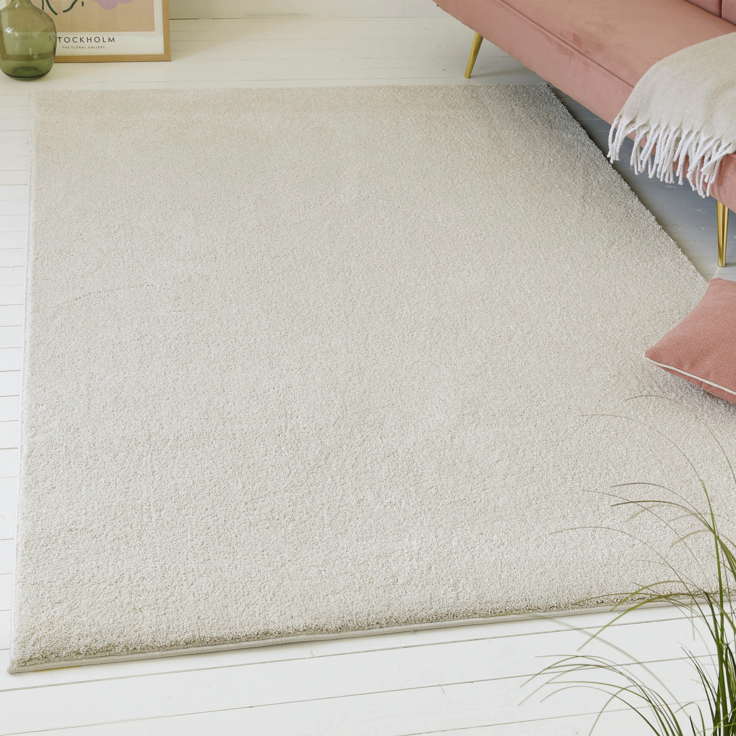 Hochflor-Teppich OTTO HOME "Yvaine, auch als Läufer erhältlich", beige, B:120cm H:25mm L:170cm, Polyester, Teppiche, Langflor, Shaggy, dichter weicher Hochflor, meliert, Wohnzimmer
