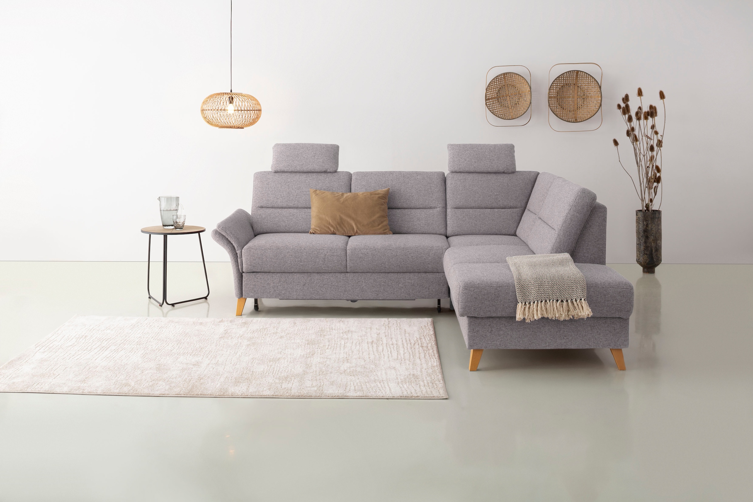 OTTO home Ecksofa "Westerland L-Form" Federkern-Polsterung, wahlweise mit Schlaffunktion, Bettkasten