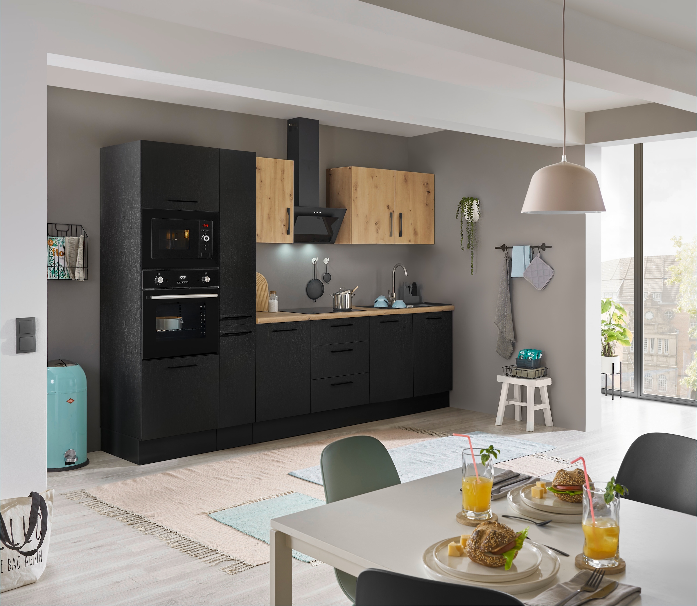 BASIC by Balculina Küchenzeile »Turin«, Breite 300 cm, wahlweise mit E-Geräten