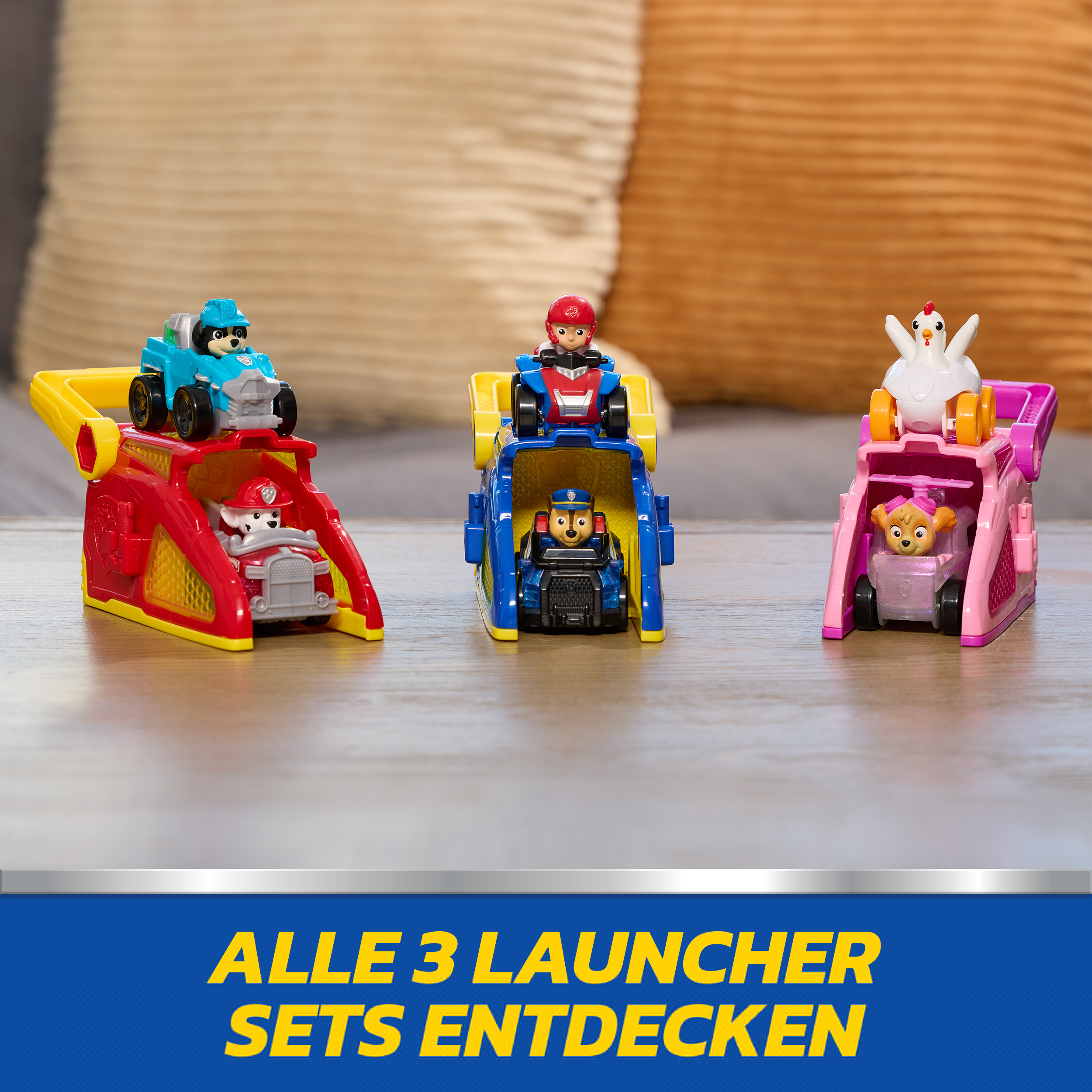 Spin Master Spielzeug-Auto »PAW Patrol – Pup Squad Launcher mit Skye & Henrietta Fahrzeugen«