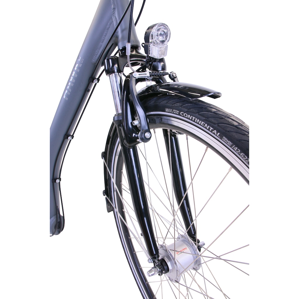 HAWK Bikes Cityrad »HAWK City Comfort Deluxe Plus Grey«, 7 Gang, Shimano, Nexus Schaltwerk