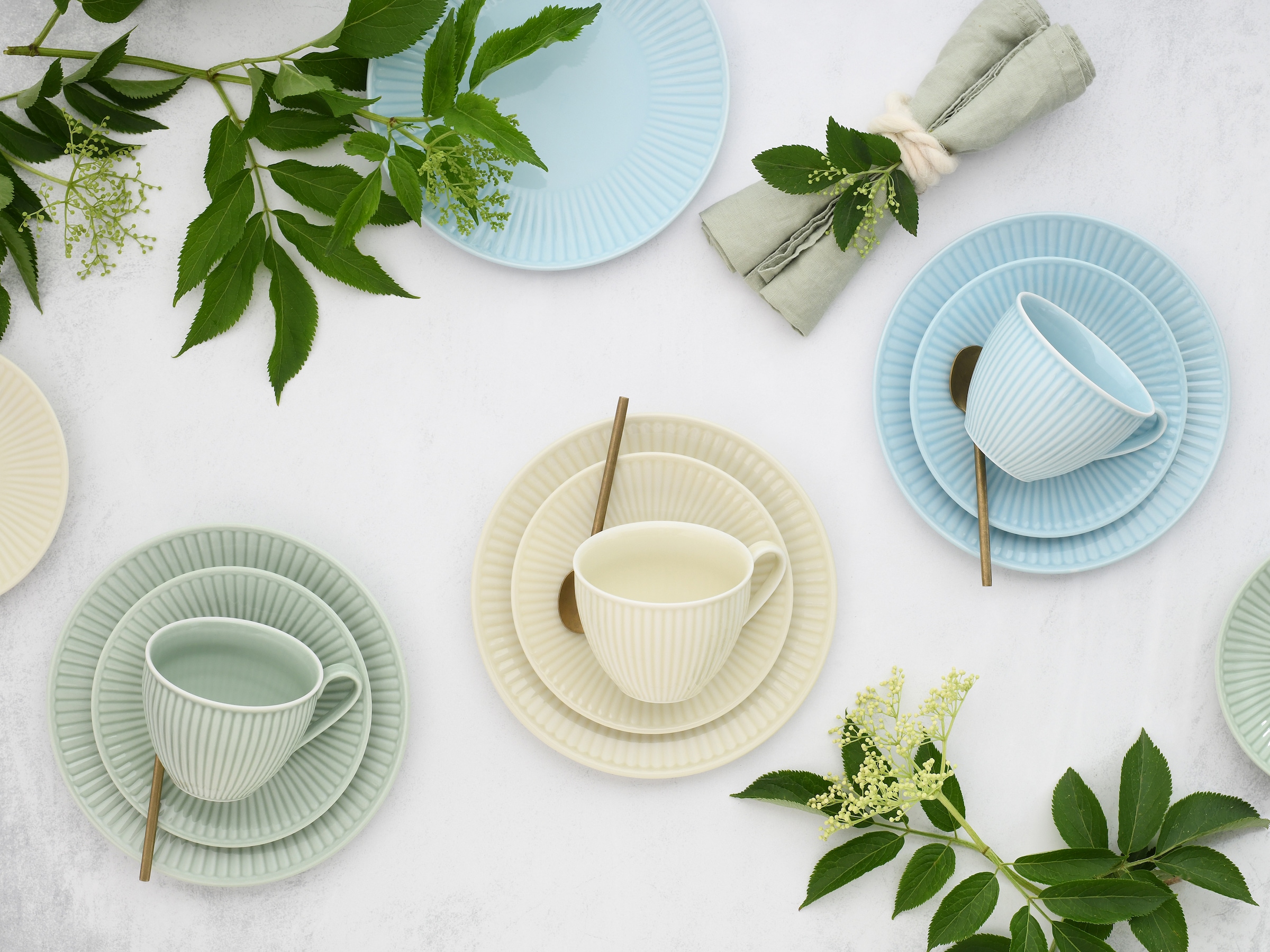CreaTable Kaffeeservice »Valencia Pastell, Kaffee-Service 18-tlg«, (Set, 18 tlg.), Elegant, Boho Chic