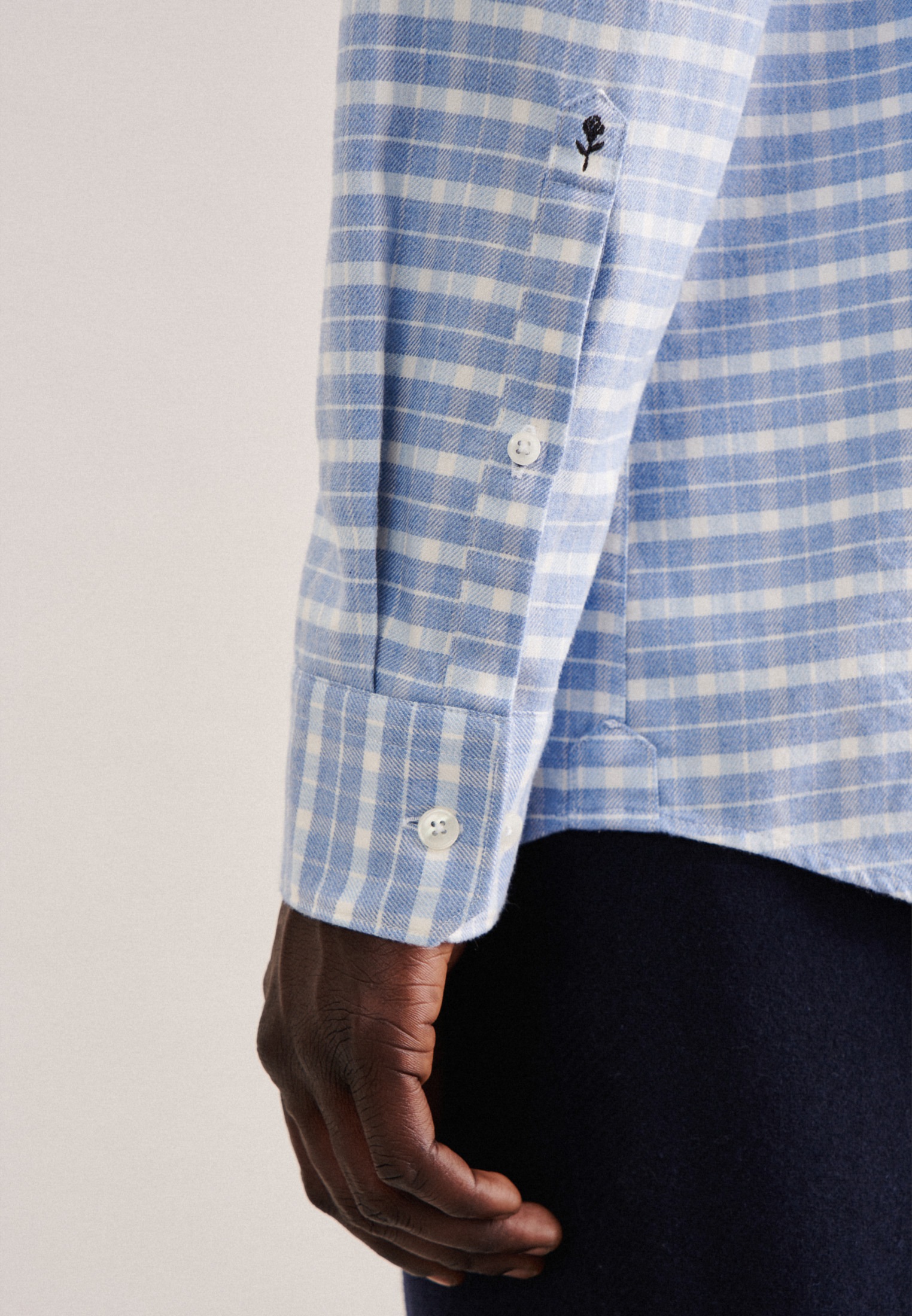 seidensticker Businesshemd »Schwarze Rose«, Regular Langarm Button-Down-Kragen Karo