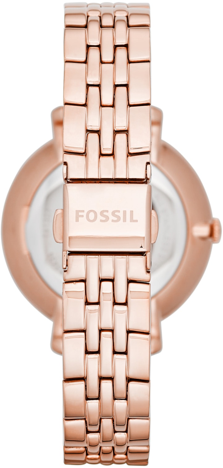 Fossil Quarzuhr »JACQUELINE, ES5252SET«, (Set, 4 tlg., mit Ohrringen und dazupassender Kette), Armbanduhr, Damenuhr, Datum, ideal auch als Geschenk