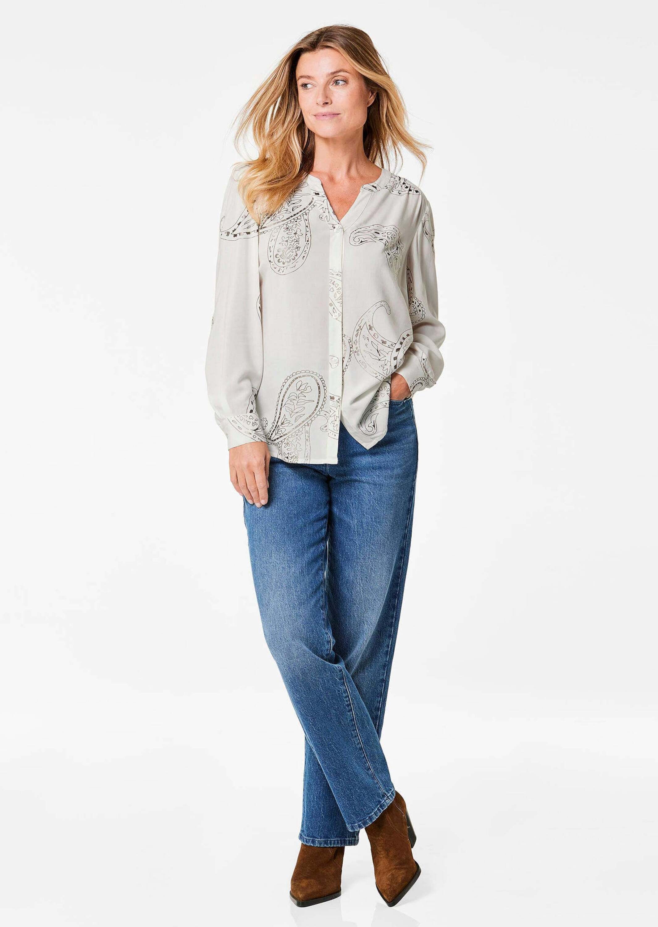 Thumbnail - GOLDNER Schlupfbluse "Bluse" Mit schimmernden Druck