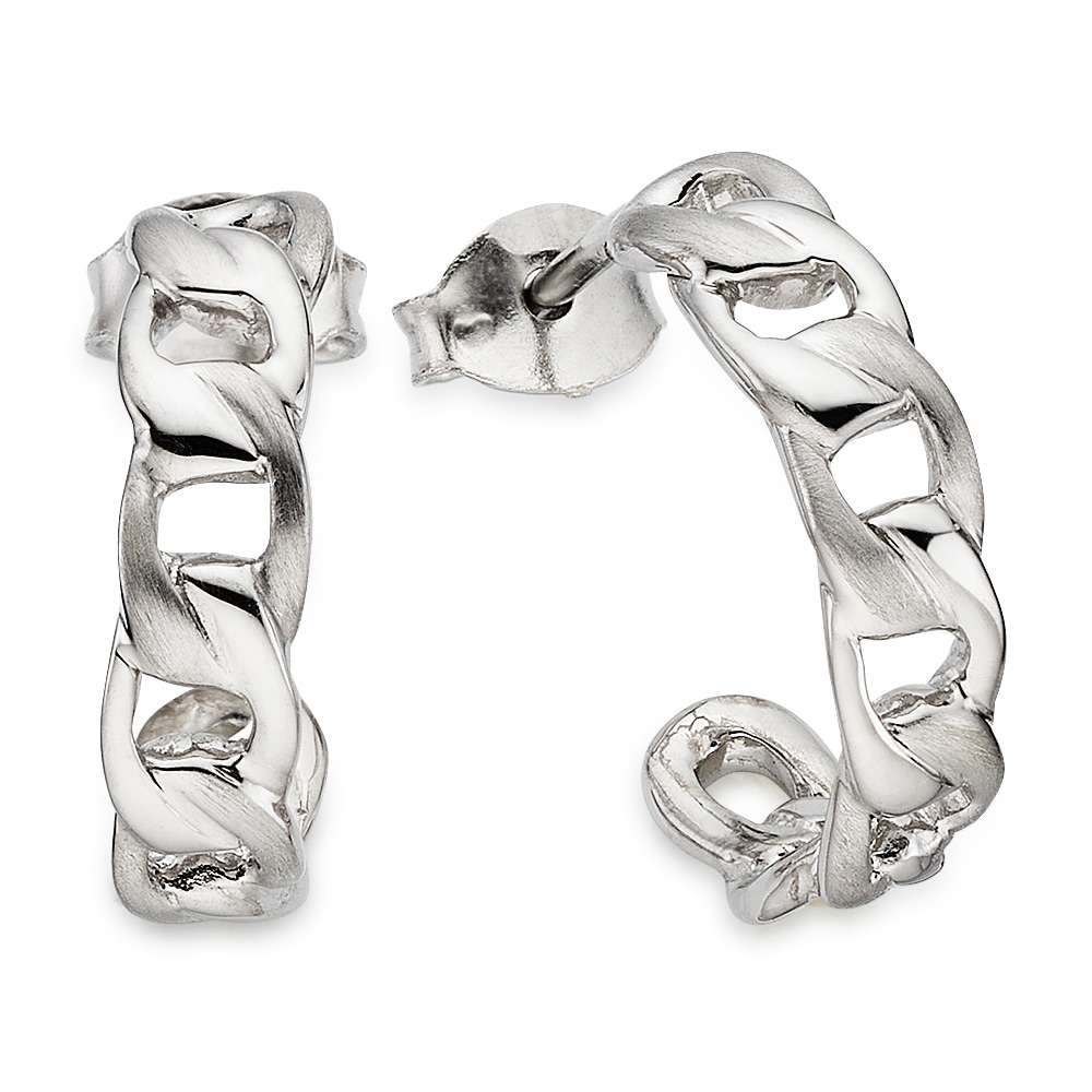 Paar Creolen BRUNO BANANI "Schmuck Geschenk Silbersteckcreolen", silberfarben, Ohrringe, Damen, 15,5mm, Silber 925 (Sterlingsilber)