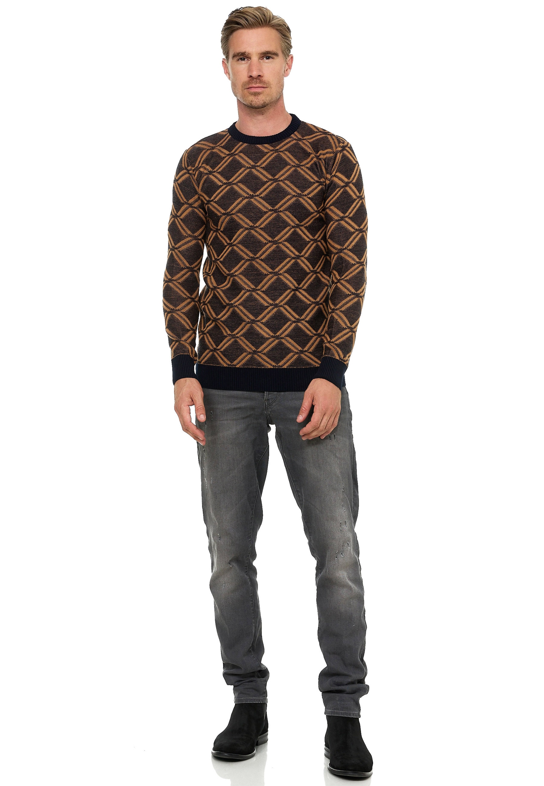 Rusty Neal Strickpullover, in tollem Karo-Design