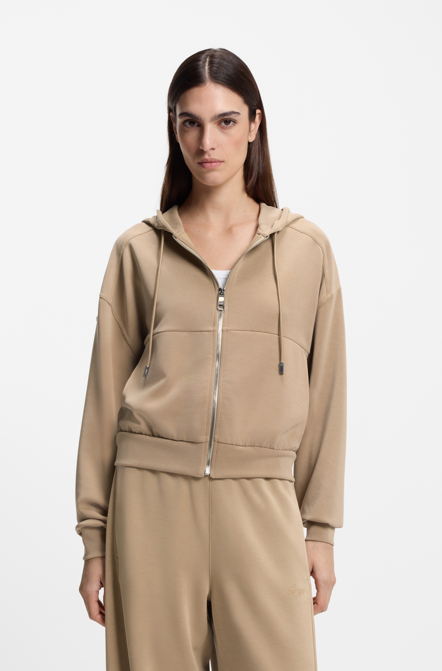 BOSS ORANGE Kapuzensweatjacke "Elijak Premium Damenmode", im Oversized Fit günstig online kaufen
