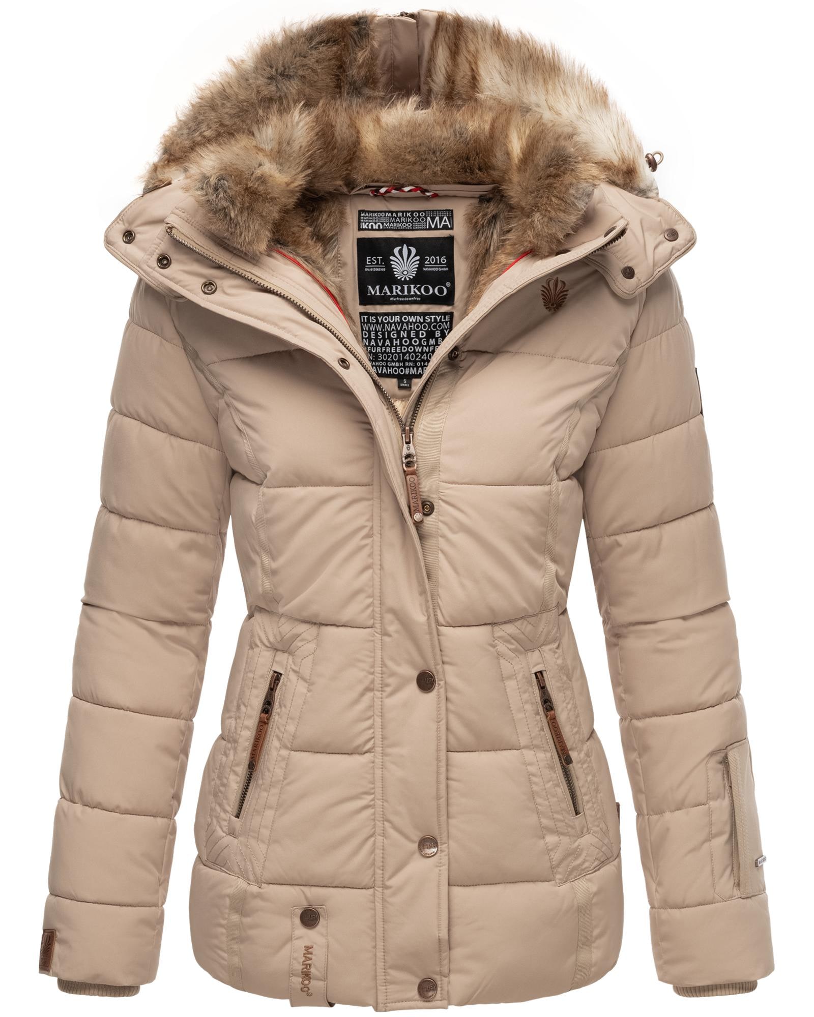 Winterjacke »Nekoo«, mit Kapuze, stylische Damen Steppjacke mit großer Kapuze