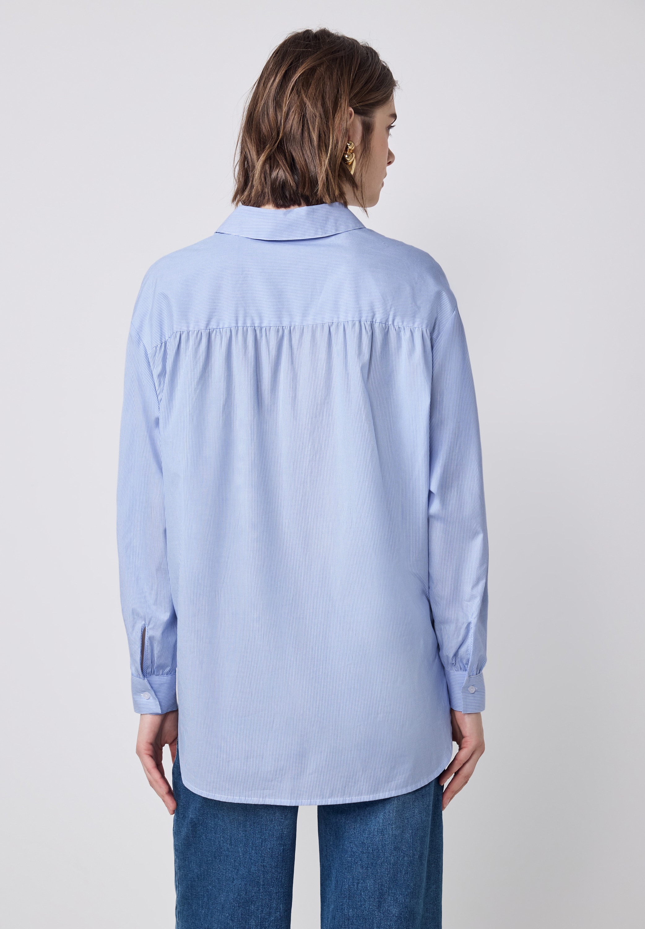 STREET ONE STUDIO Hemdbluse, aus reiner Baumwolle
