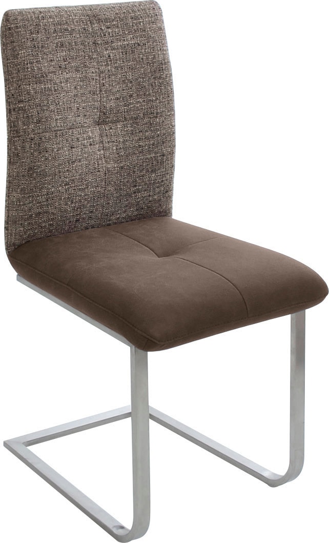 K+W Komfort & Wohnen Freischwinger »Giacomo II«, (Set), 2 St., Microfaser 785, mit Metallgriff am Rücken, Sitz und Rücken gesteppt in Materialmix