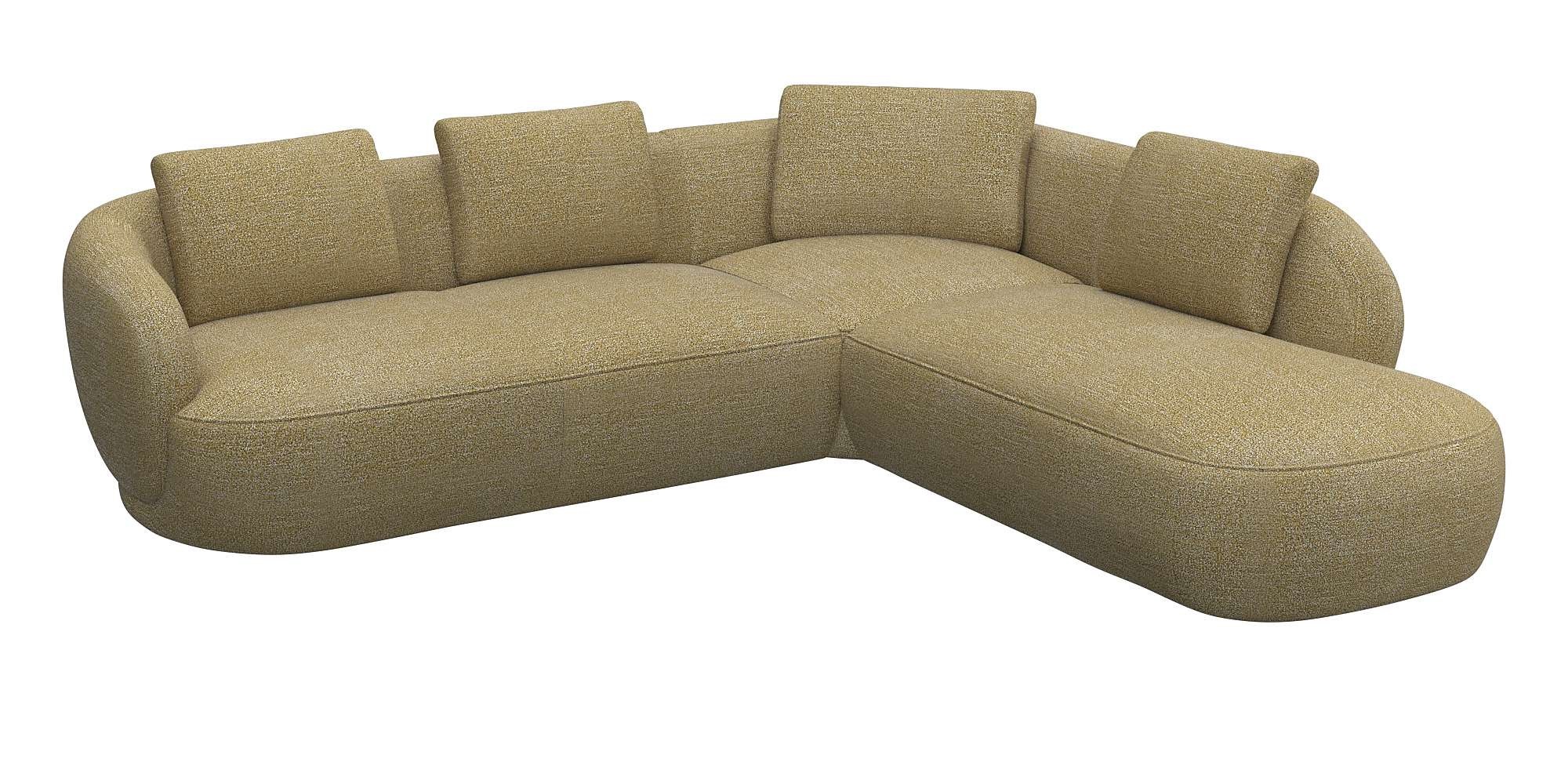 FLEXLUX Ecksofa "Torino, rund, L-Form, Sofa-Ecke mit Ottomane", Modernes, o günstig online kaufen
