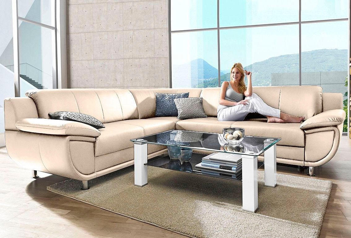TRENDMANUFAKTUR Ecksofa "Rondo wahlweise mit Schlaffunktion, bequeme Armleh günstig online kaufen