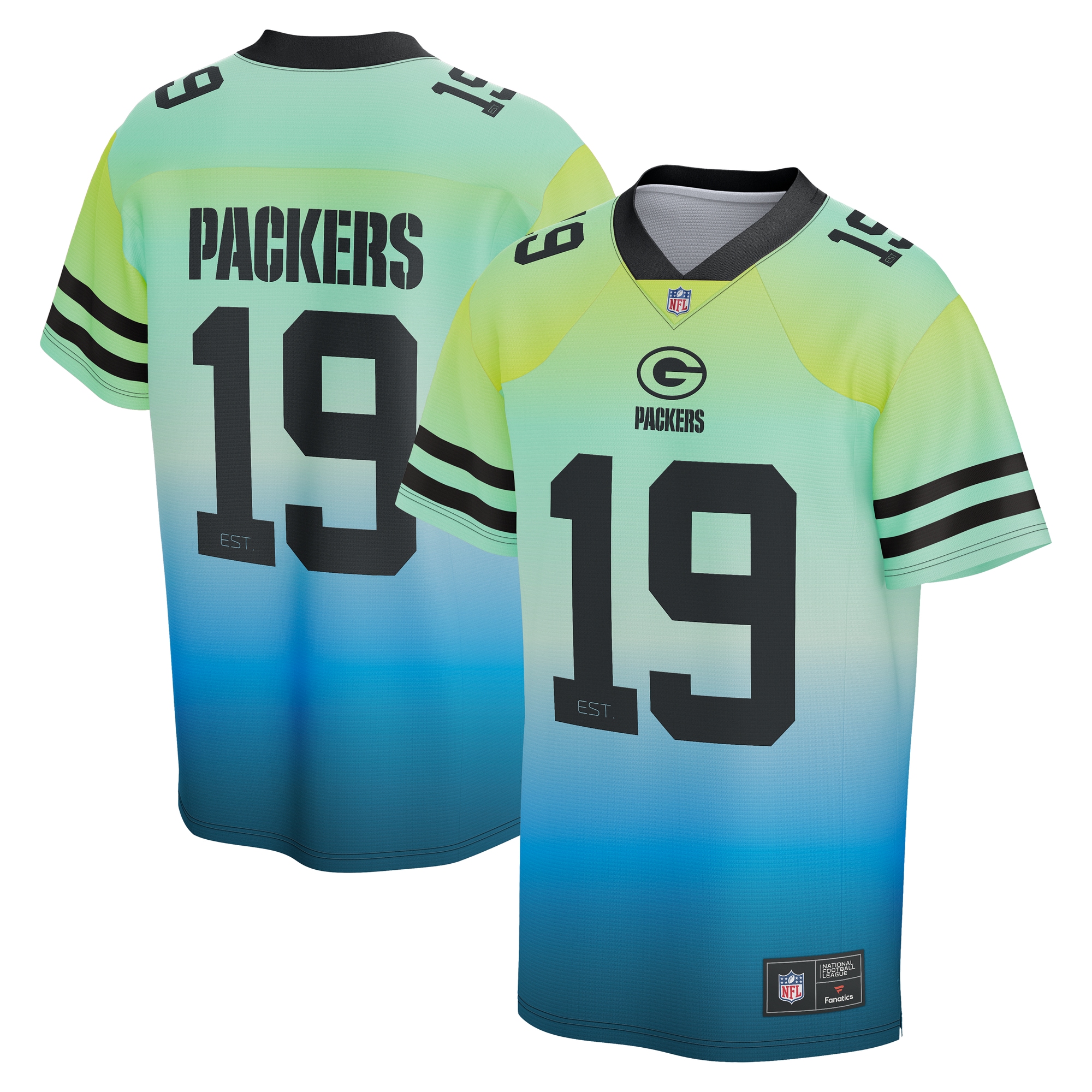 FANATICS Kinder Footballtrikot "Fanatics Trikot Green Bay Packers Gradient Foundation", bunt, Gr. XL, 100% Polyester, Trikots