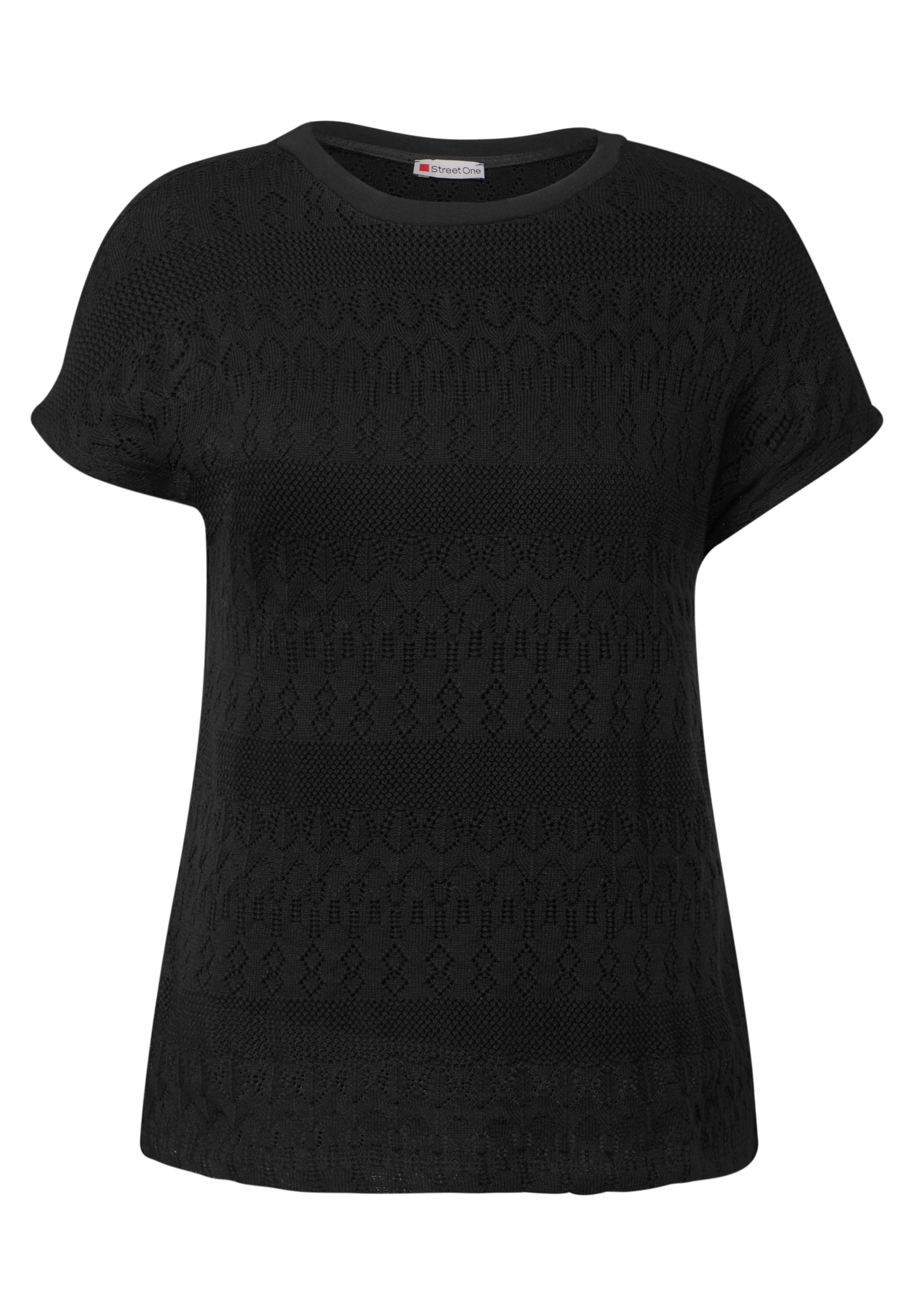 STREET ONE Kurzarmpullover, mit filigranem Muster