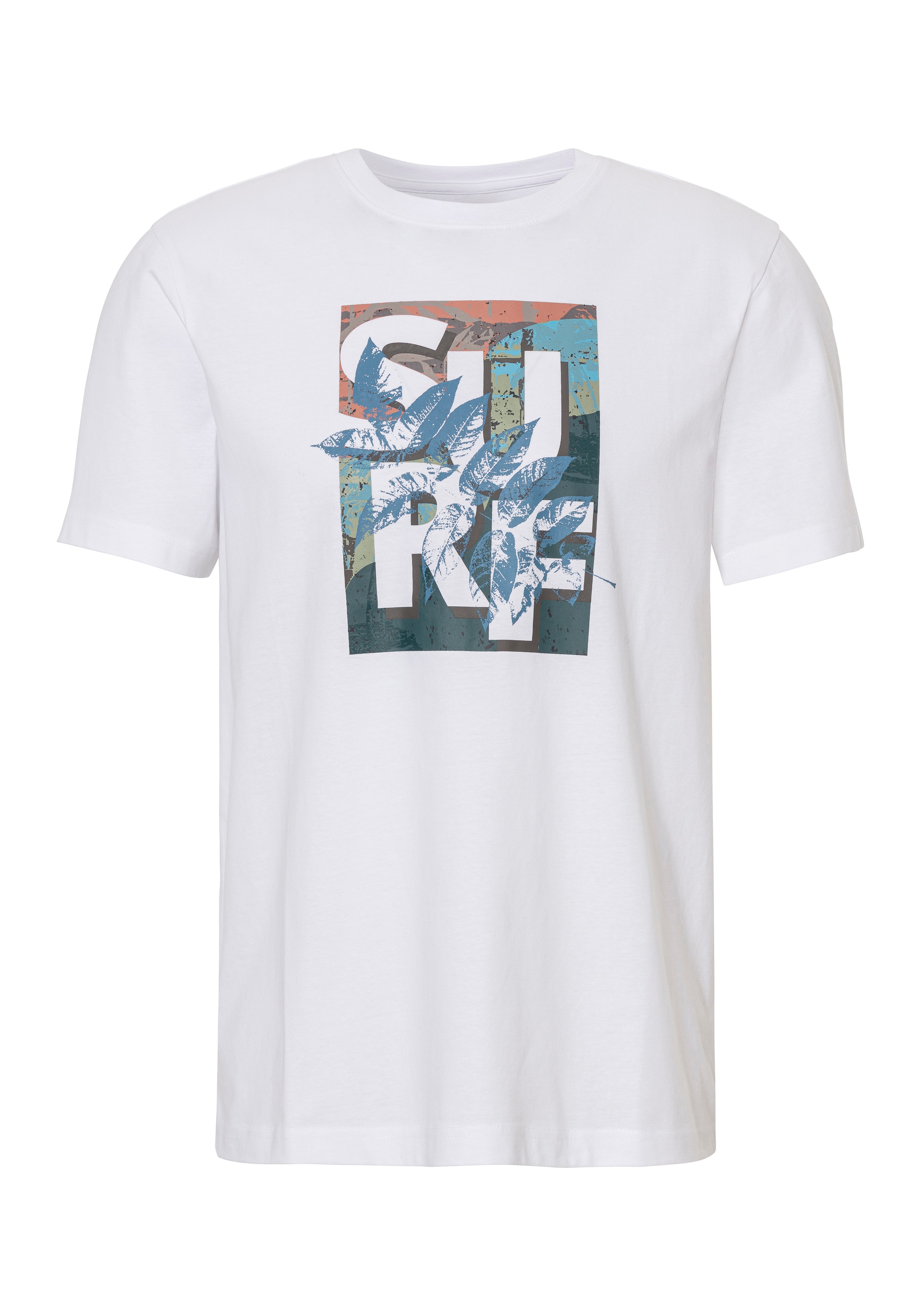 John Devin T-Shirt, Rundhalsshirt mit Surf -Aufdruck aus reiner Baumwolle günstig online kaufen