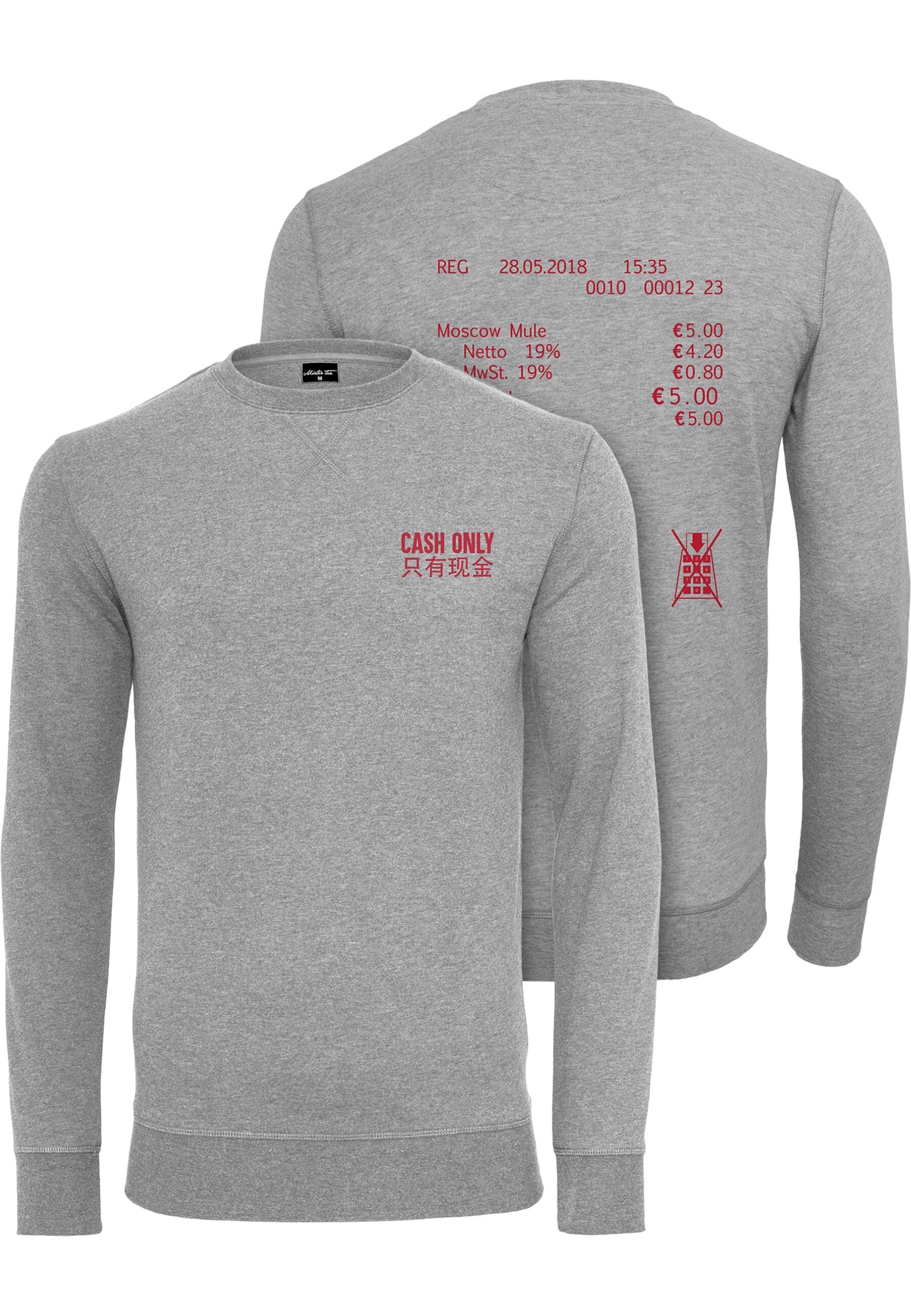 MisterTee Rundhalspullover "MisterTee Herren Cash Only Crewneck" 1 Stk. tlg günstig online kaufen