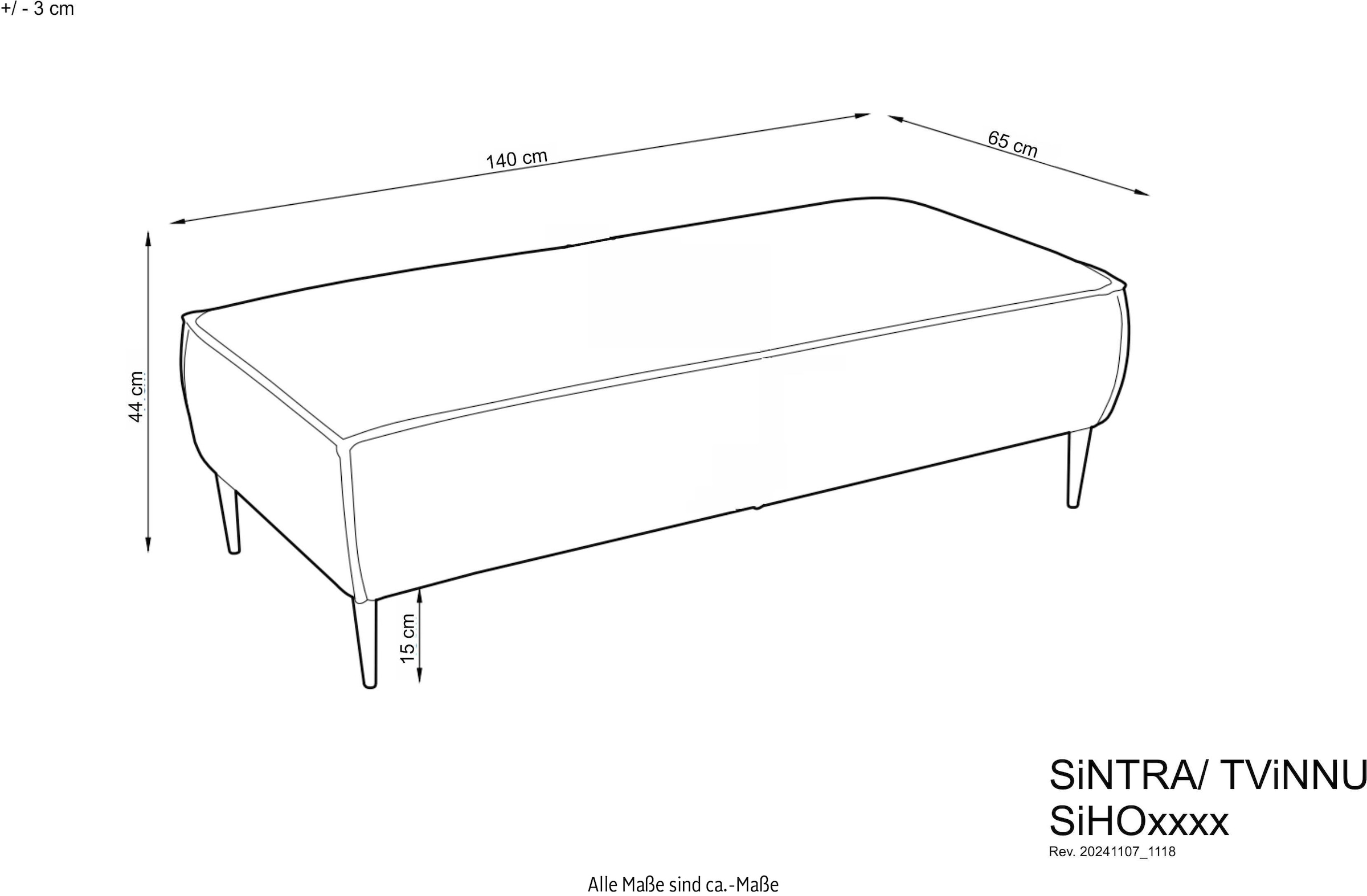 andas Sitzgruppe »TVINNU, Polsterecke L-Form, Schlaffunktion, mit Hocker«, (Set, 2 tlg.), stellbar zum Schlafsofa (Krokodilverbinder)