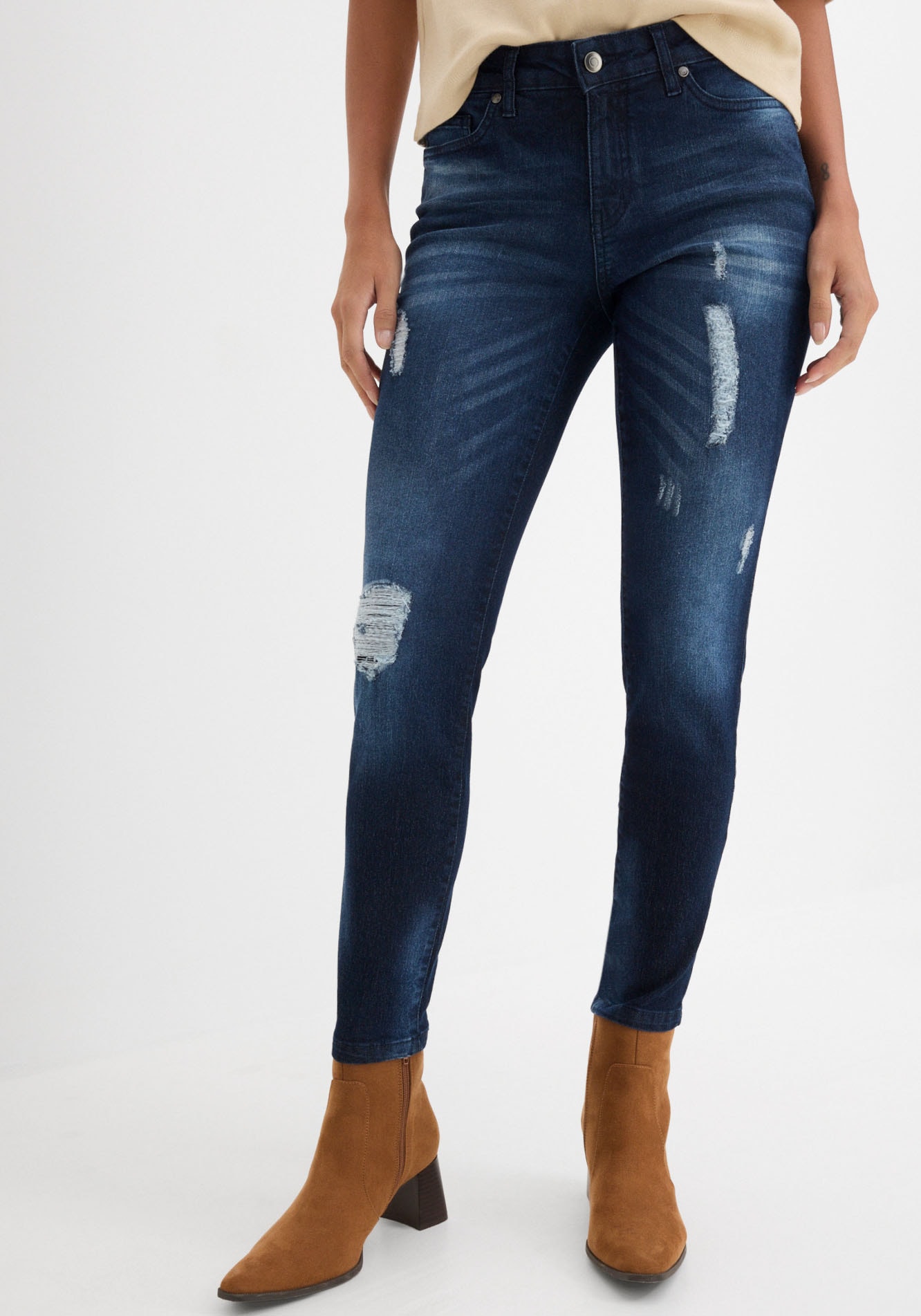 Bonprix Skinny-fit-Jeans 1 Tlg. Skinny-fit, Mit Destroy-Effekten, In Vielen Größen Erhältlich