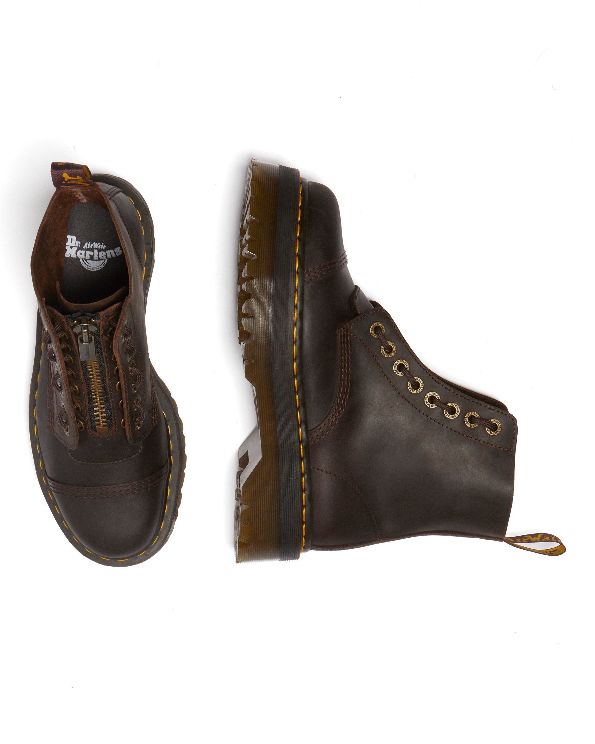 DR. MARTENS Schnürboots »Sinclair Orleans Leder Plateaustiefel«  Schlupfboots mit Vorder-Reißverschluss, Zierschnürung, Plateausohle