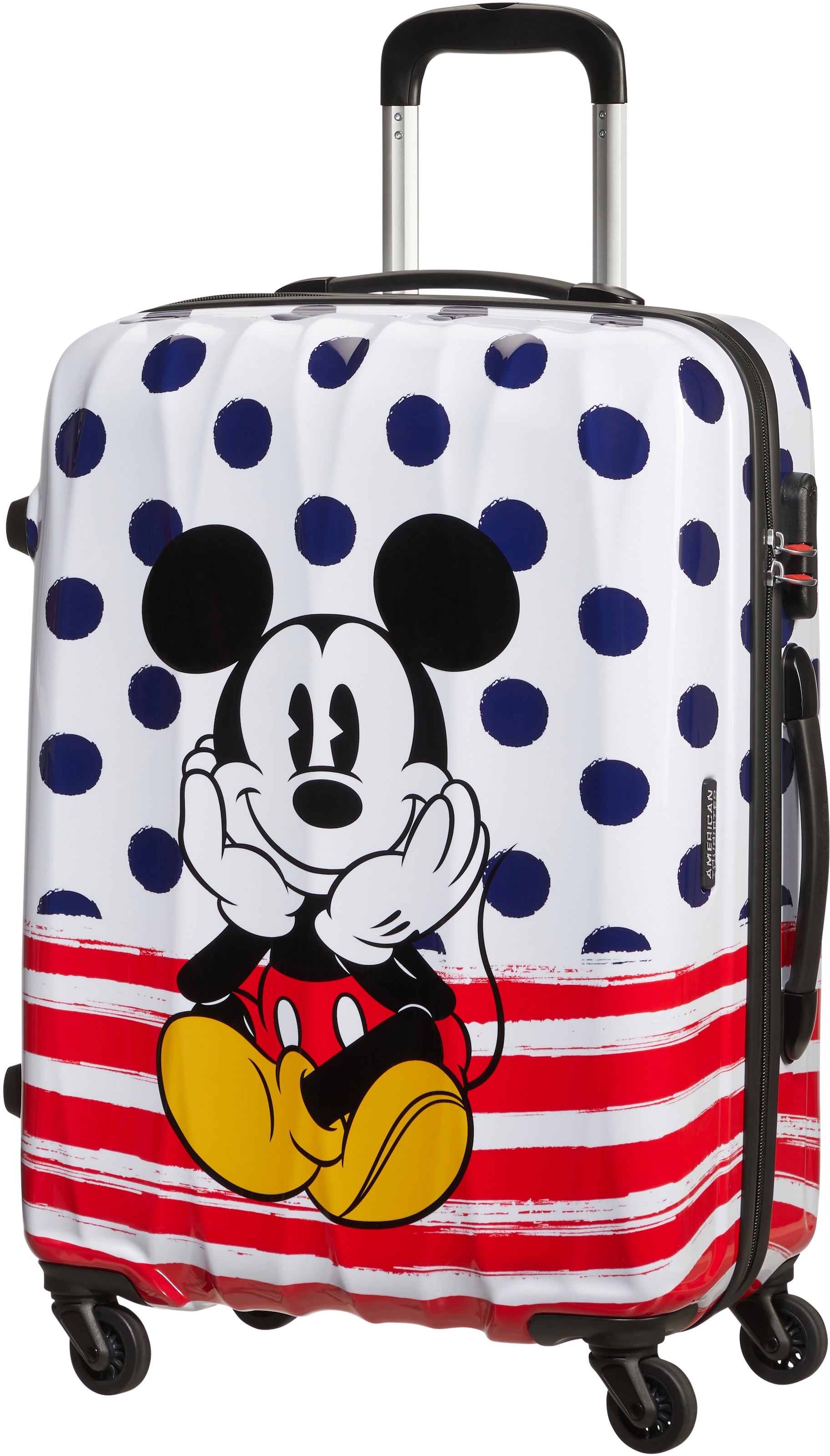 American Tourister® Hartschalen-Trolley »Disney Legends, Dots, BAUR Blue 4 cm«, 65 Mickey | Rollen