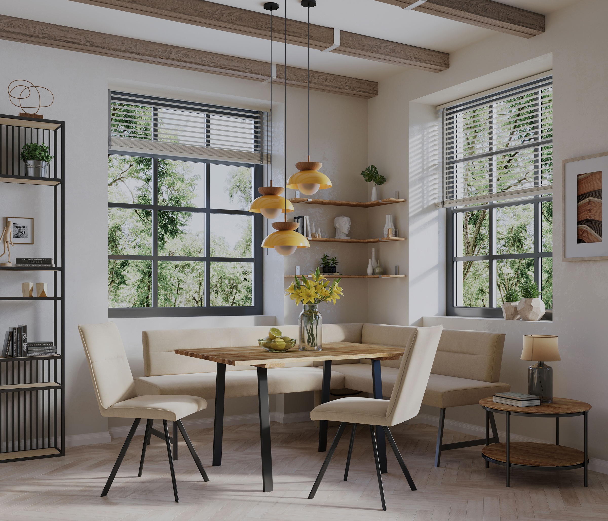 Home affaire Eckbankgruppe "Sava" Set, 4 Stk. tlg. Eckbank mit Wellenfederu günstig online kaufen