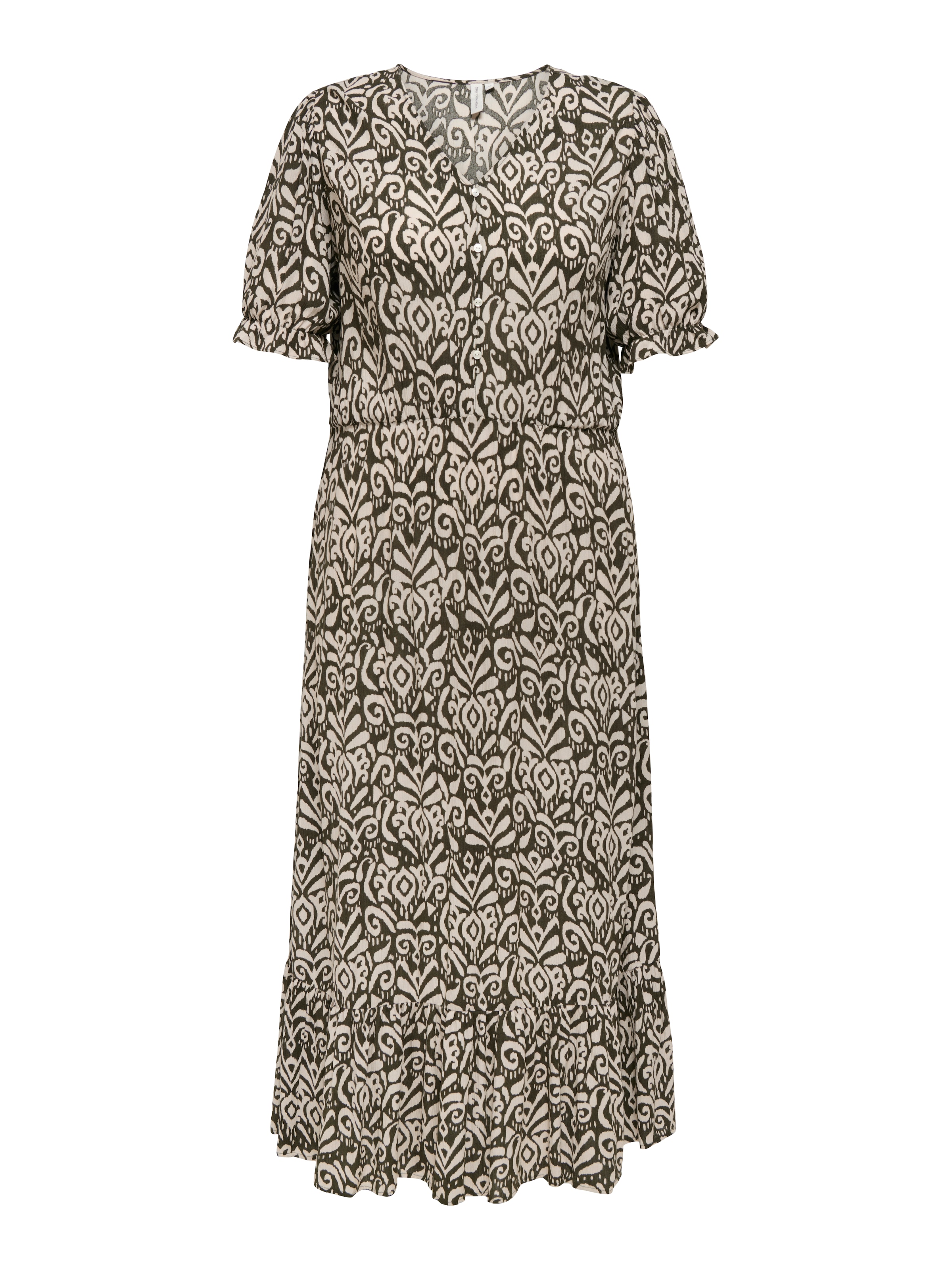 ONLY CARMAKOMA Sommerkleid »CARCHIANTI S/S CALF DRESS WVN NOOS«, mit Volant