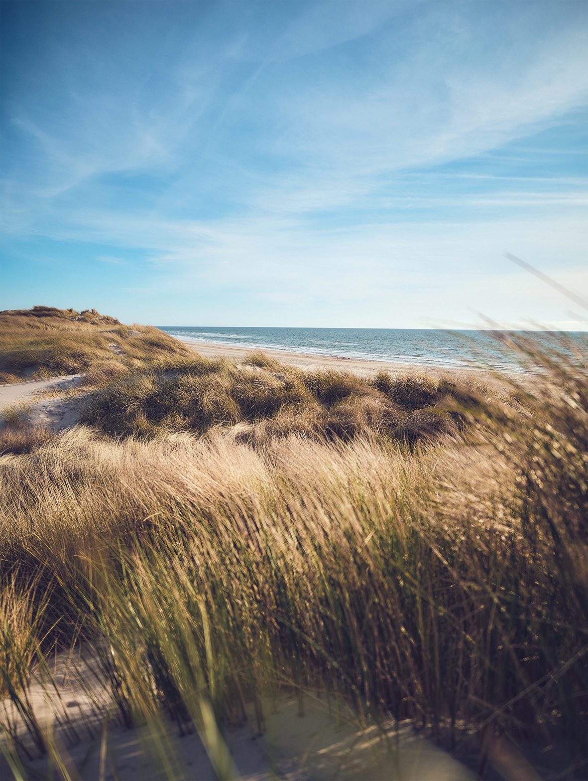 Bönninghoff Leinwandbild "Wandbild DÜNEN UND MEER 46x61 cm – Leinwandbild Keilrahmen Deko modern" Düne Strand 1 Stk. tlg. auf Keilrahmen gespannt