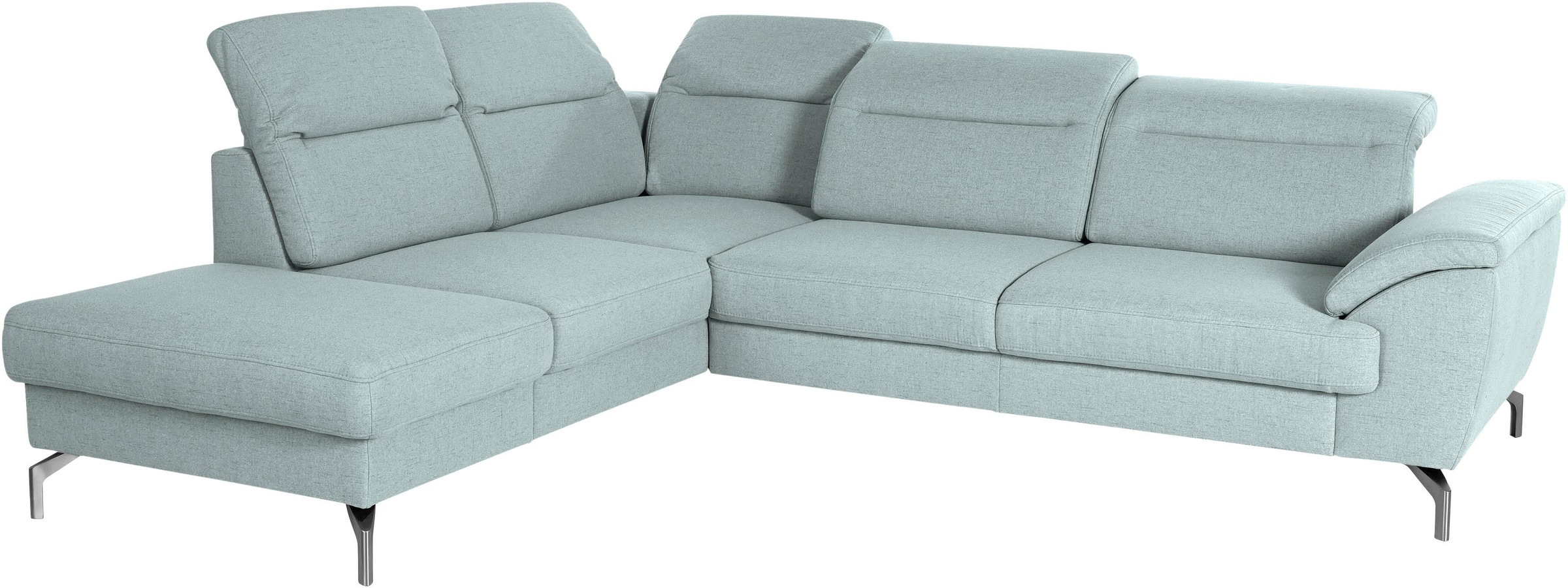 Thumbnail - sit&more Ecksofa "Percy L-Form" 15 cm Fußhöhe, Sitztiefenverstellung, wahlweise in 2 Fußfarben