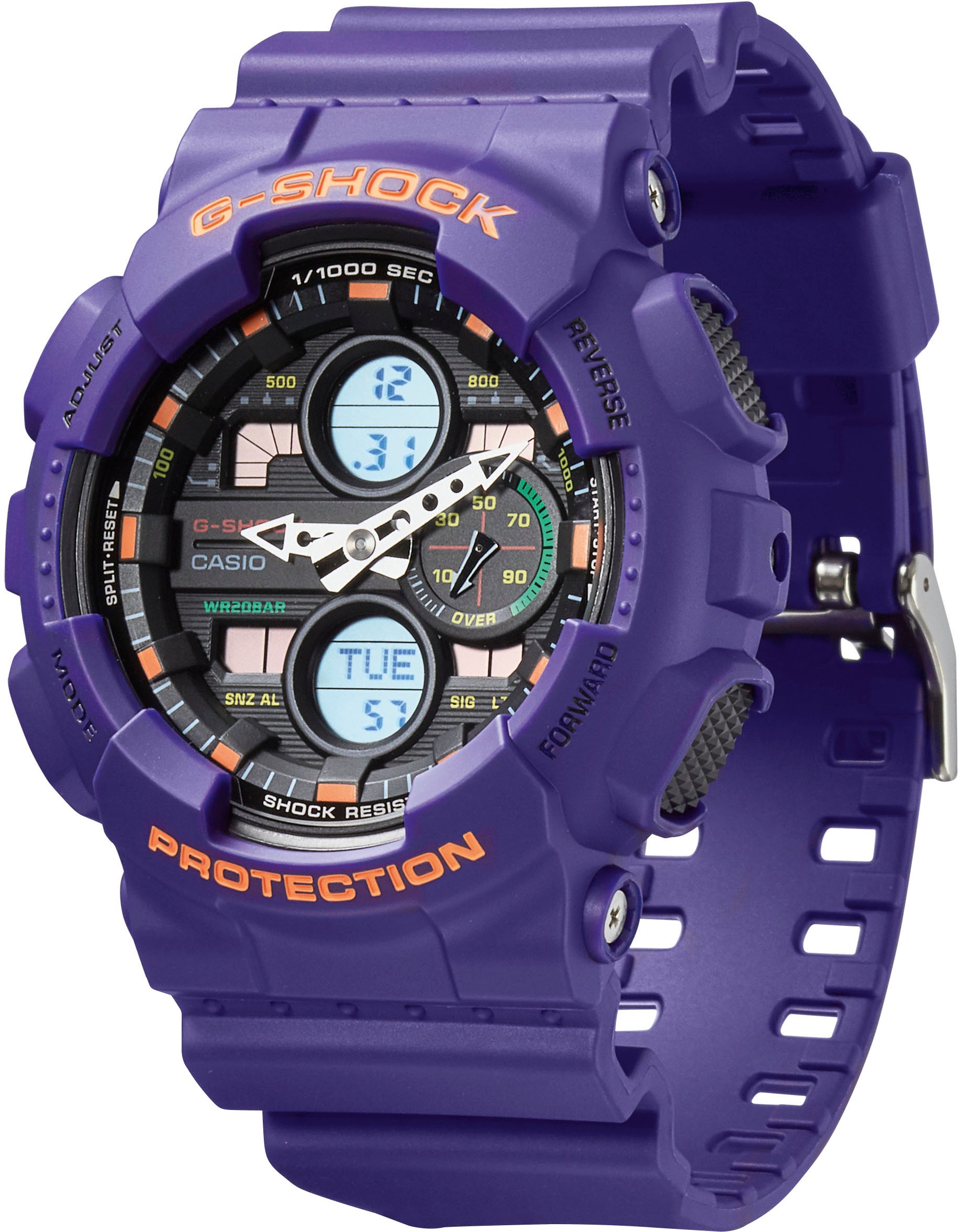 CASIO G-SHOCK Chronograph, Quarzuhr,Armbanduhr,Herrenuhr,digital, bis 20 bar wasserd.Resinarmband