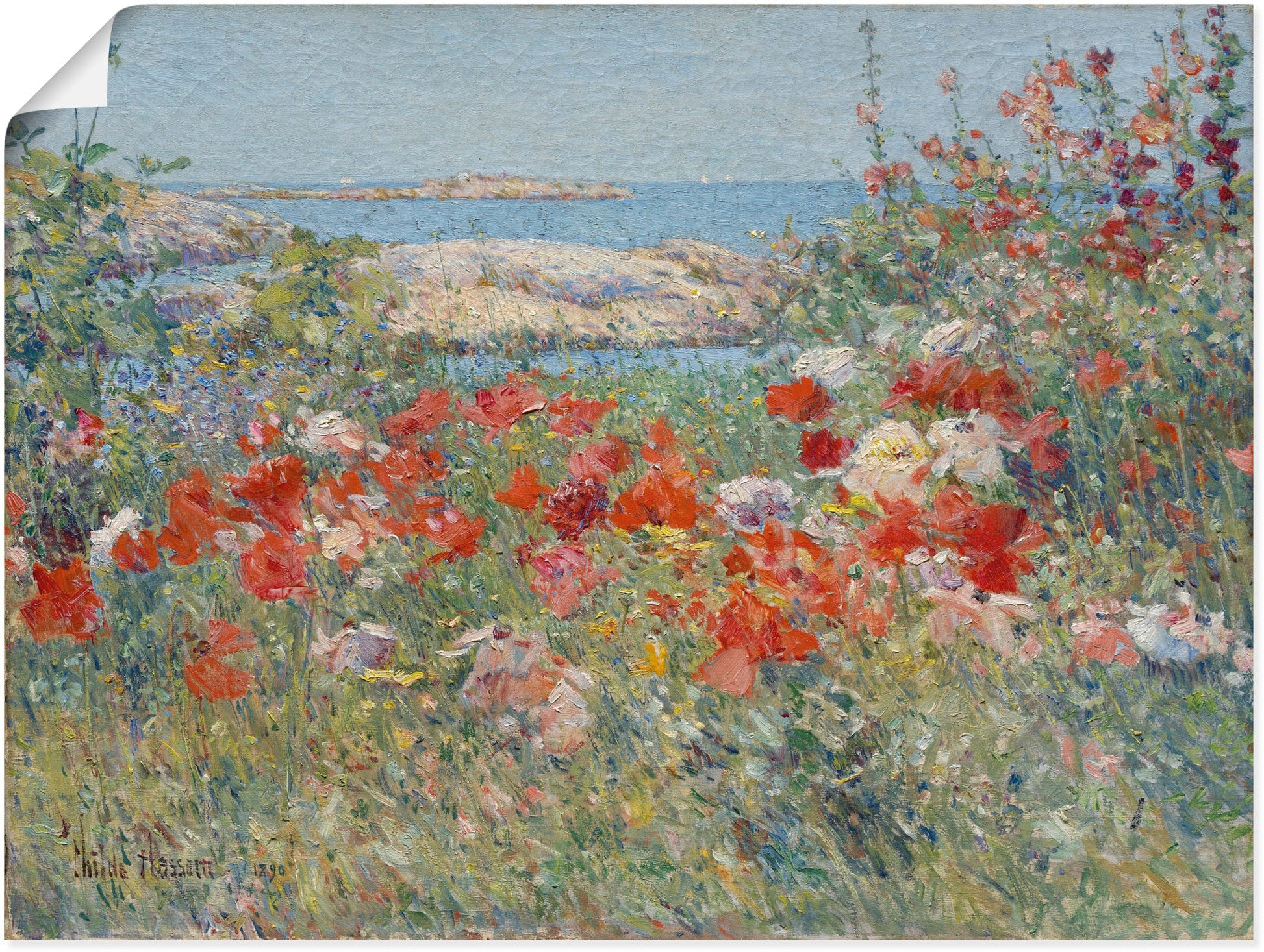 Artland Wandbild "Celia Thaxters Garten 1890.", Blumenwiese, (1 St.), als Leinwandbild, Poster, Wandaufkleber in verschi