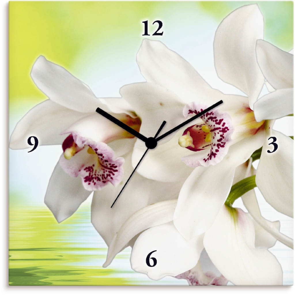 Artland Wanduhr »Weiße Orchidee«