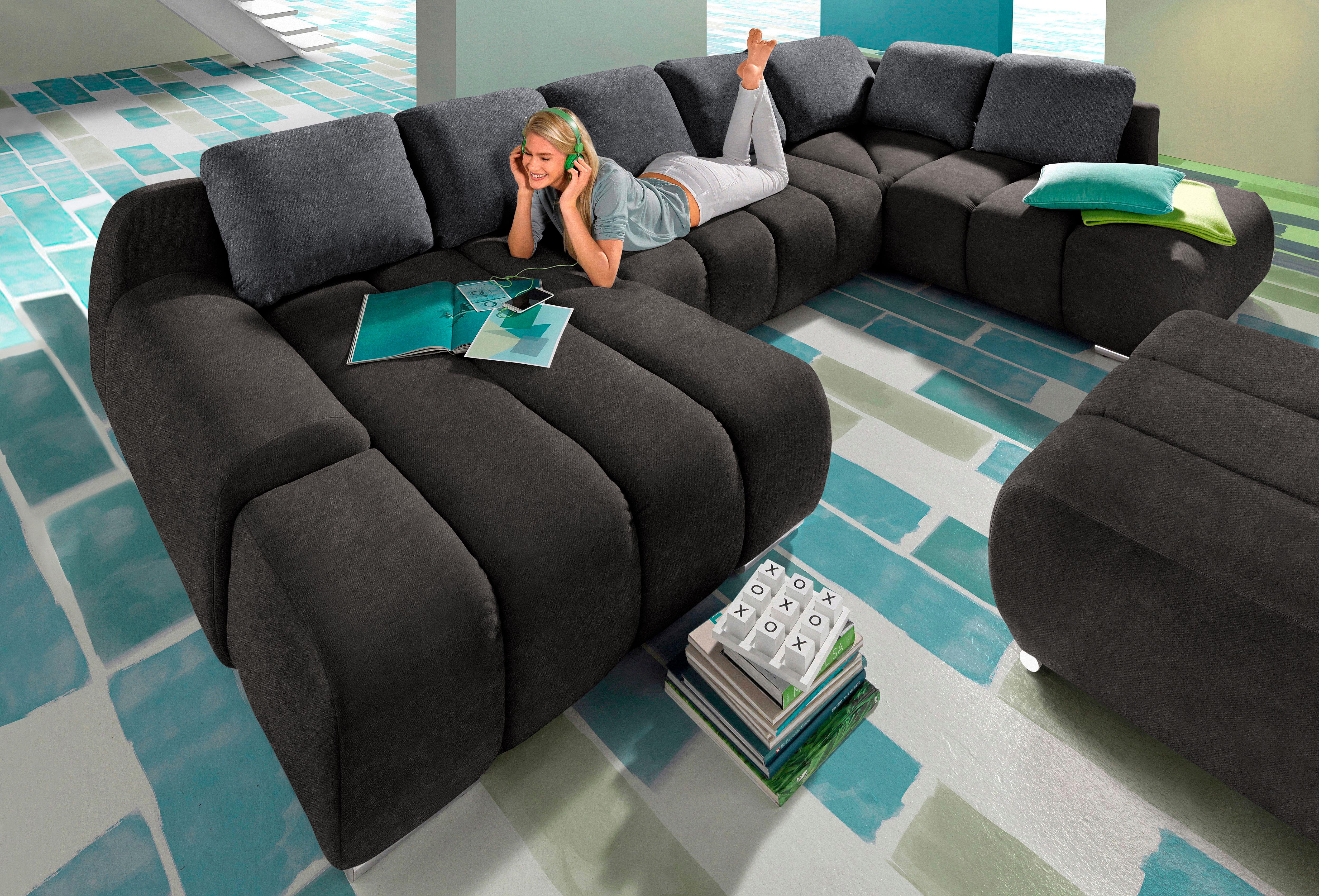 OTTO home Wohnlandschaft "Bono U-Form" wahlweise mit Schlaffunktion
