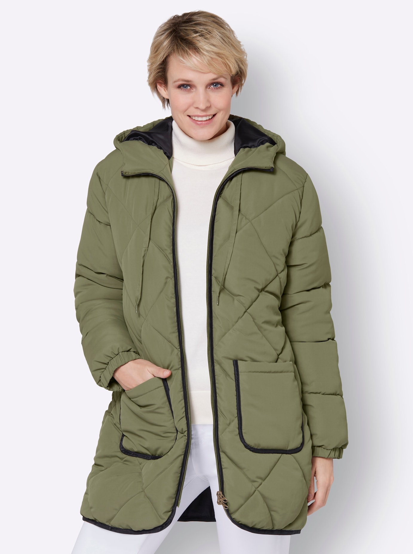 Classic Basics Steppjacke, mit Kapuze